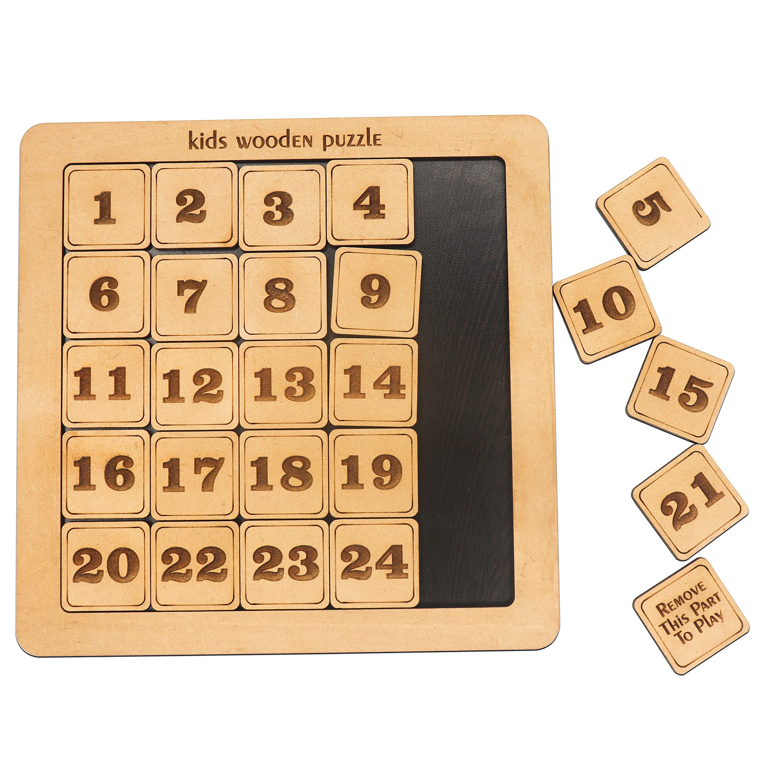 StarLaser Wooden Number Slide Puzzle - Brain Boosting IQ Game for Kids Ages 3-8 | Educational Learning Toy | Perfect Birthday Gift for Boys & Girls | Fun Classroom & Homeschool Activity