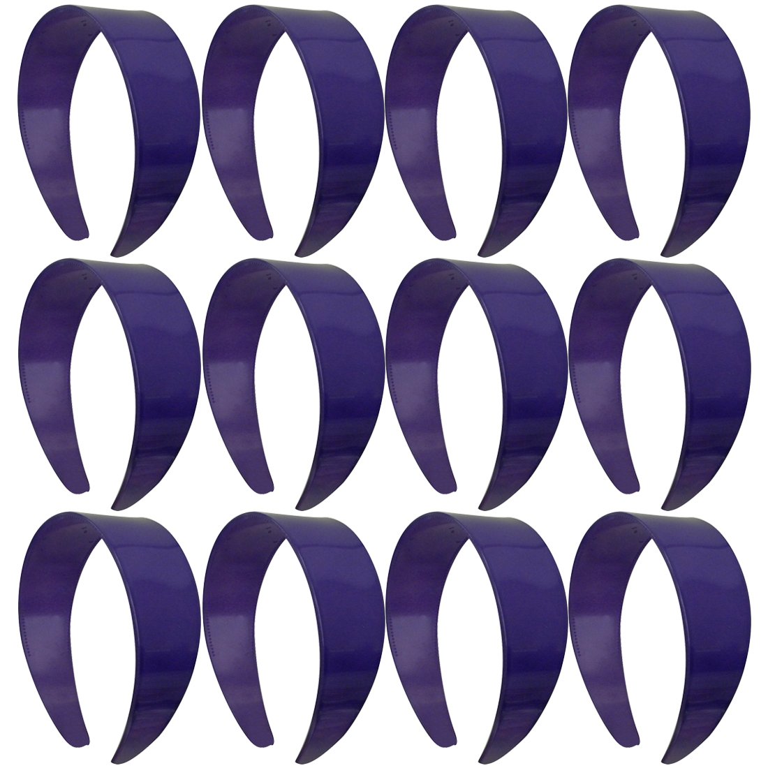 12 Pack Purple 2 Inch Plastic Headbands with Teeth for Women - Perfect for Hair Styling, Salon Use, and Everyday Wear