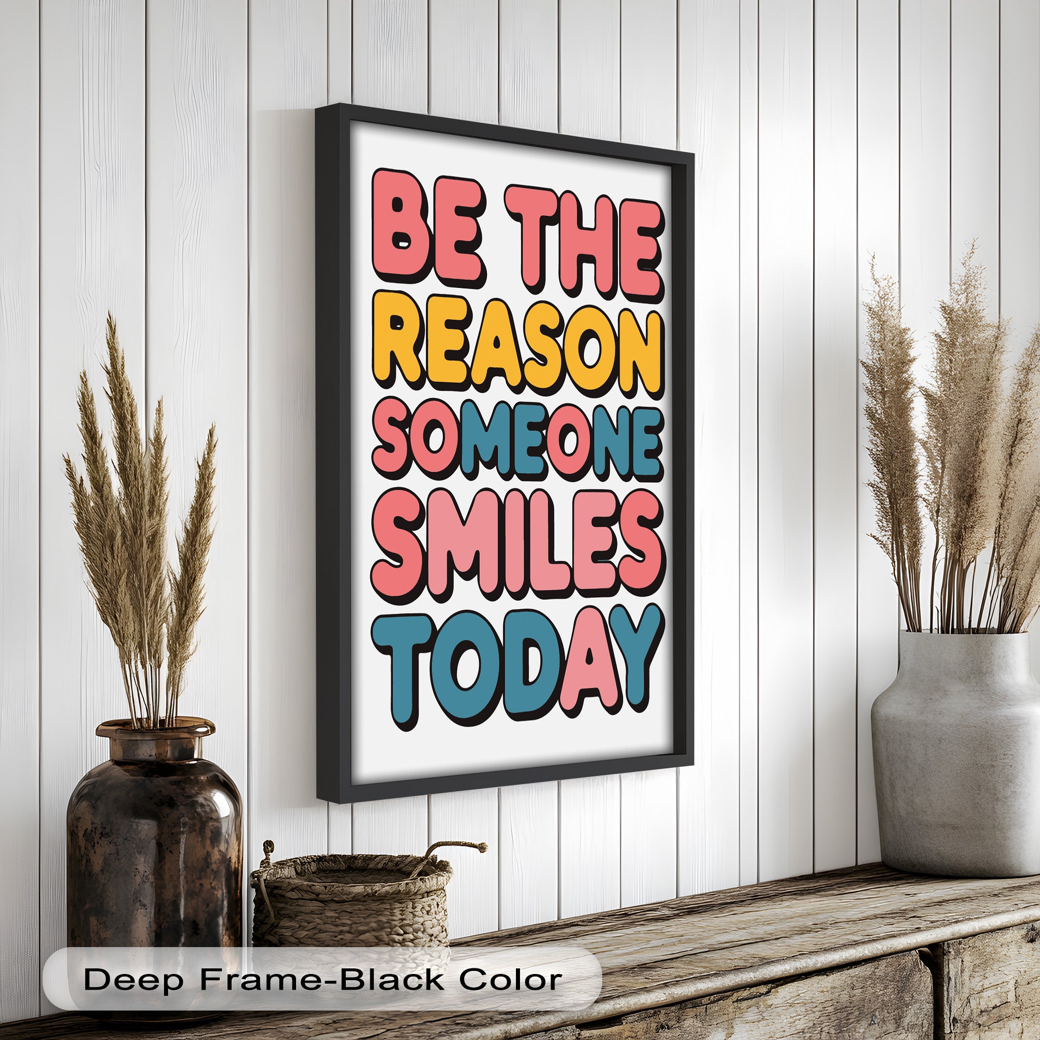 Be the Reason Someone Smiles - Handmade Oil Painting Wall Art for Living Room, Bedroom & Office Decor | Unique Gift Idea for Home & Holidays