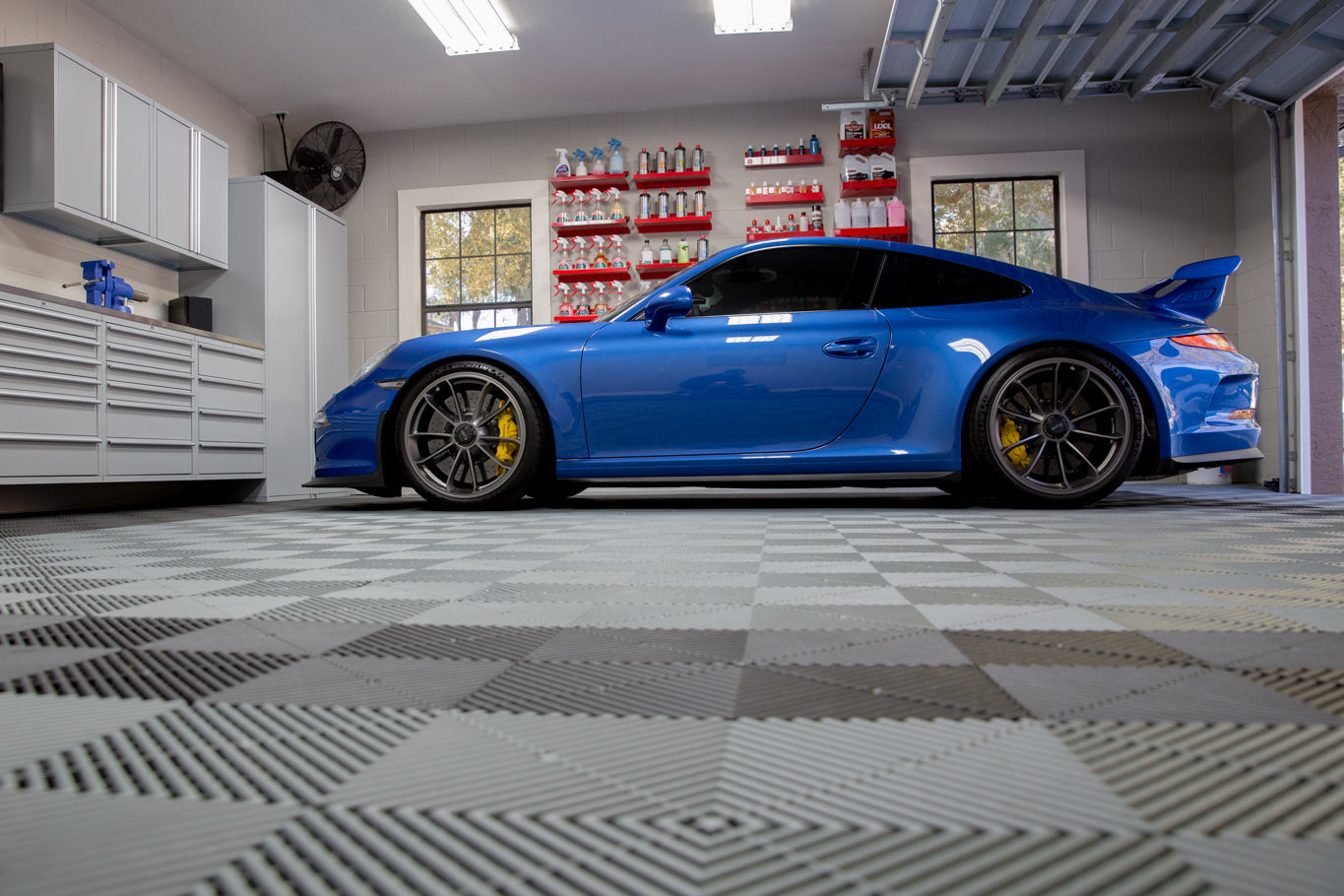 Swisstrax Modular Garage Floor Tiles - 4 Car Garage Flooring Solution - Durable & Easy to Install for Home Garage, Workshop, and Car Showroom