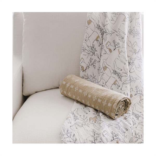 Ezra Baby Cotton Muslin Swaddle Blankets - Soft & Breathable 2-Pack for Newborns | Perfect for Swaddling, Nursing & Stroller Use