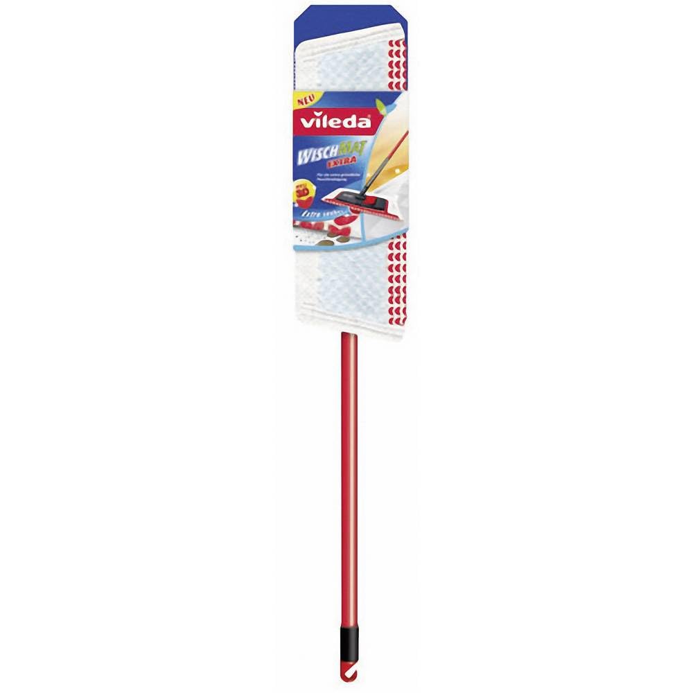 Vileda WashMat Extra 1473 Flat Mop with Telescopic Handle - Premium Microfiber Floor Cleaning System for Hardwood, Tile & Laminate - Ideal for Home, Kitchen & Office Cleaning