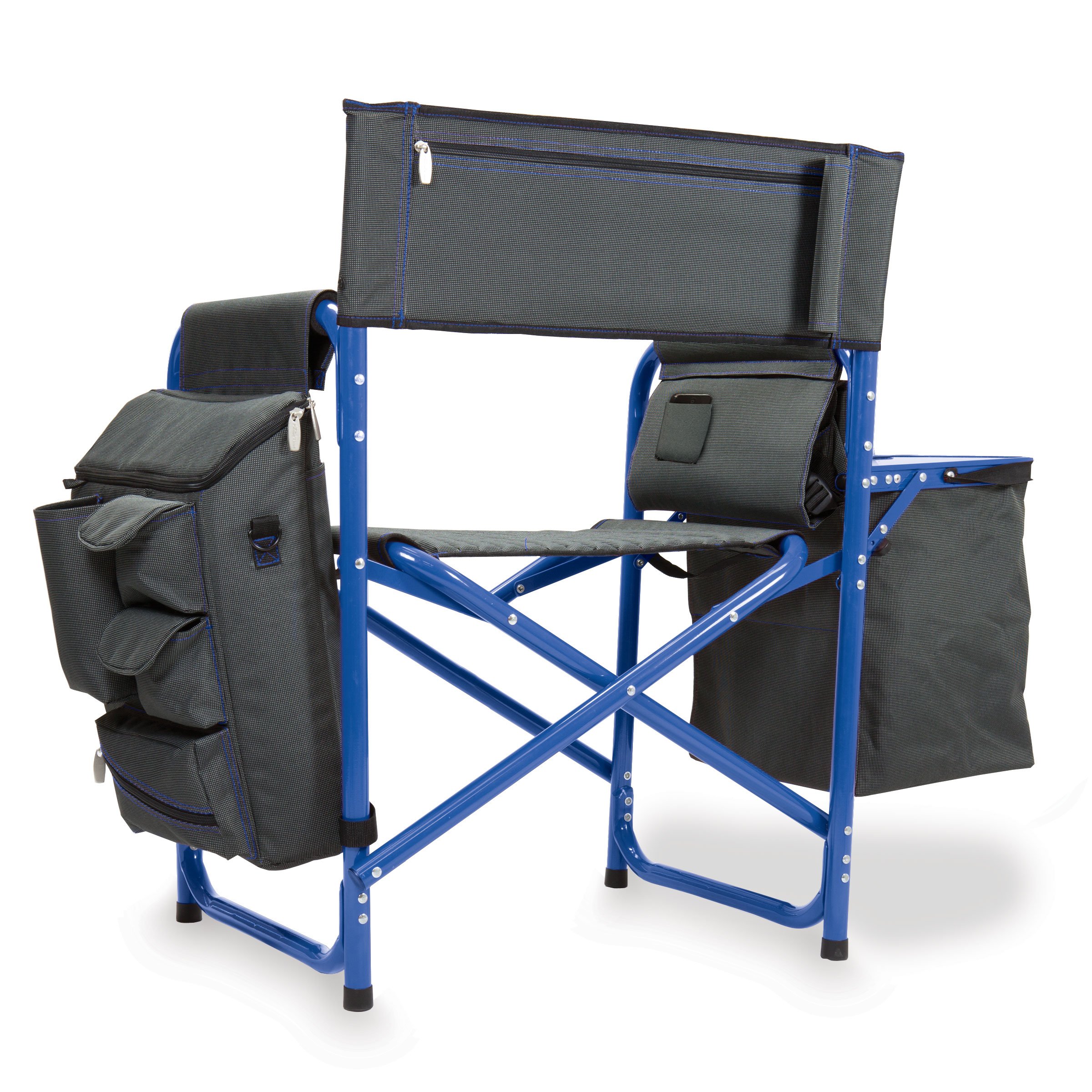PICNIC TIME Fusion Portable Camping Chair with Detachable Side Table & Insulated Soft Cooler - Heavy Duty Folding Beach Lawn Chair for Adults - Perfect for Outdoor Camping, Beach Trips, Picnics and Backyard Relaxation