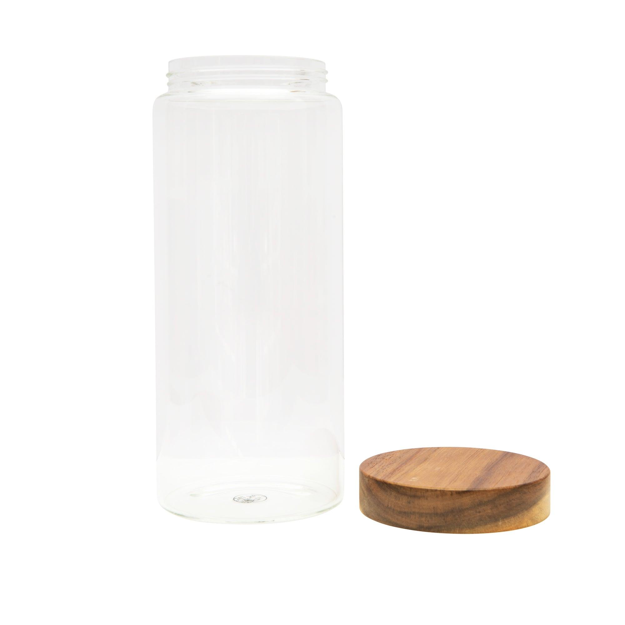 Premium Acacia Wood Lid Glass Jar - 2L (68 oz) Airtight Storage Container for Coffee, Tea, Sugar & Dry Goods - Kitchen Pantry Organization & Home Decor