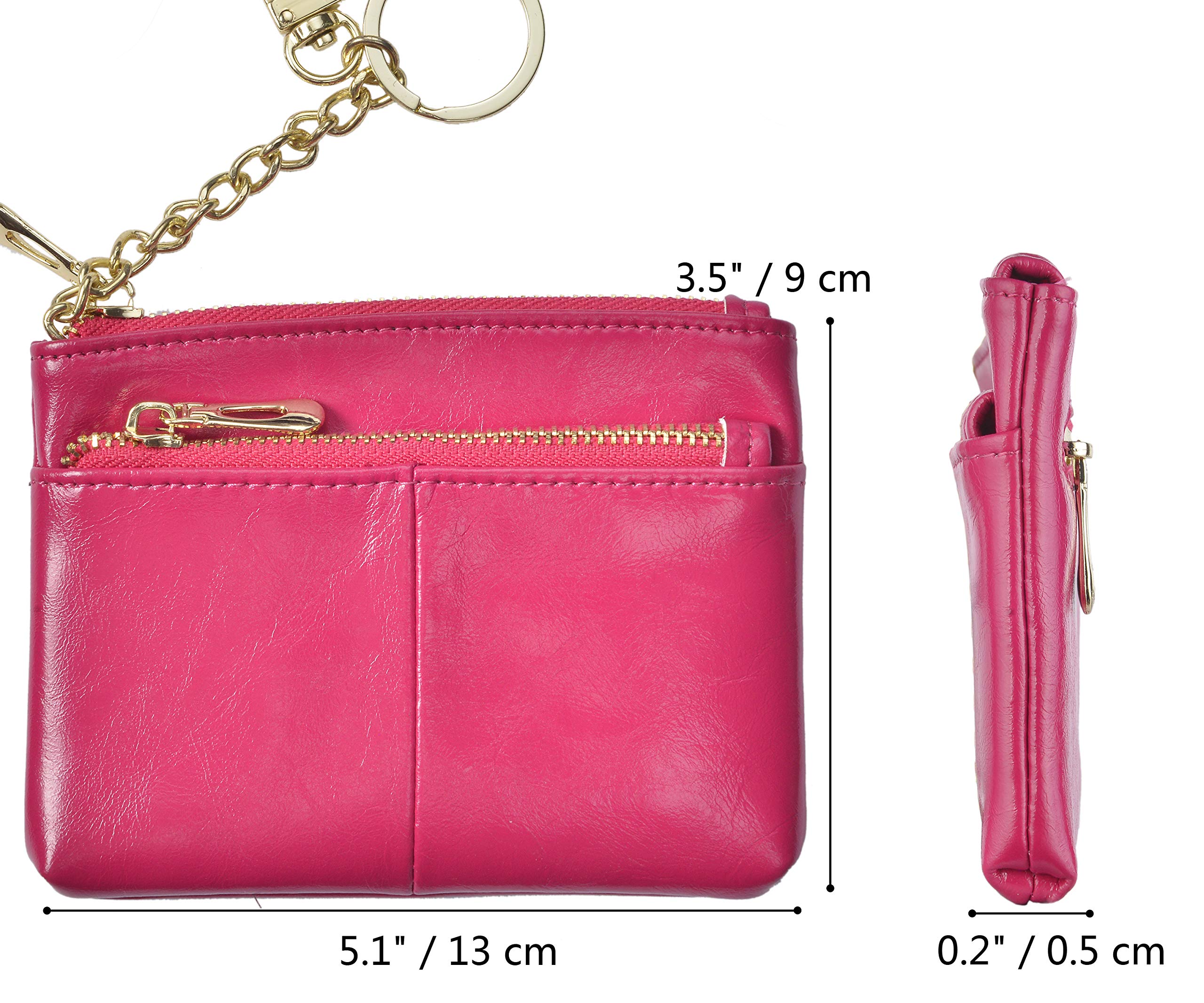 Beurlike Women's RFID Blocking Coin Purse - Small Leather Wallet with Keychain for Cards, Cash & Change | Perfect for Travel, Shopping & Everyday Use