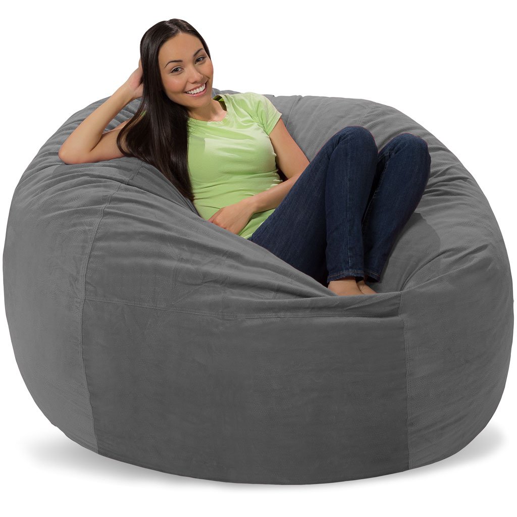 Comfy Sacks Memory Foam Bean Bag Chair - Ultra Soft Grey Pebble for Adults & Teens | Perfect for Living Room, Bedroom, Dorm & Game Room Relaxation