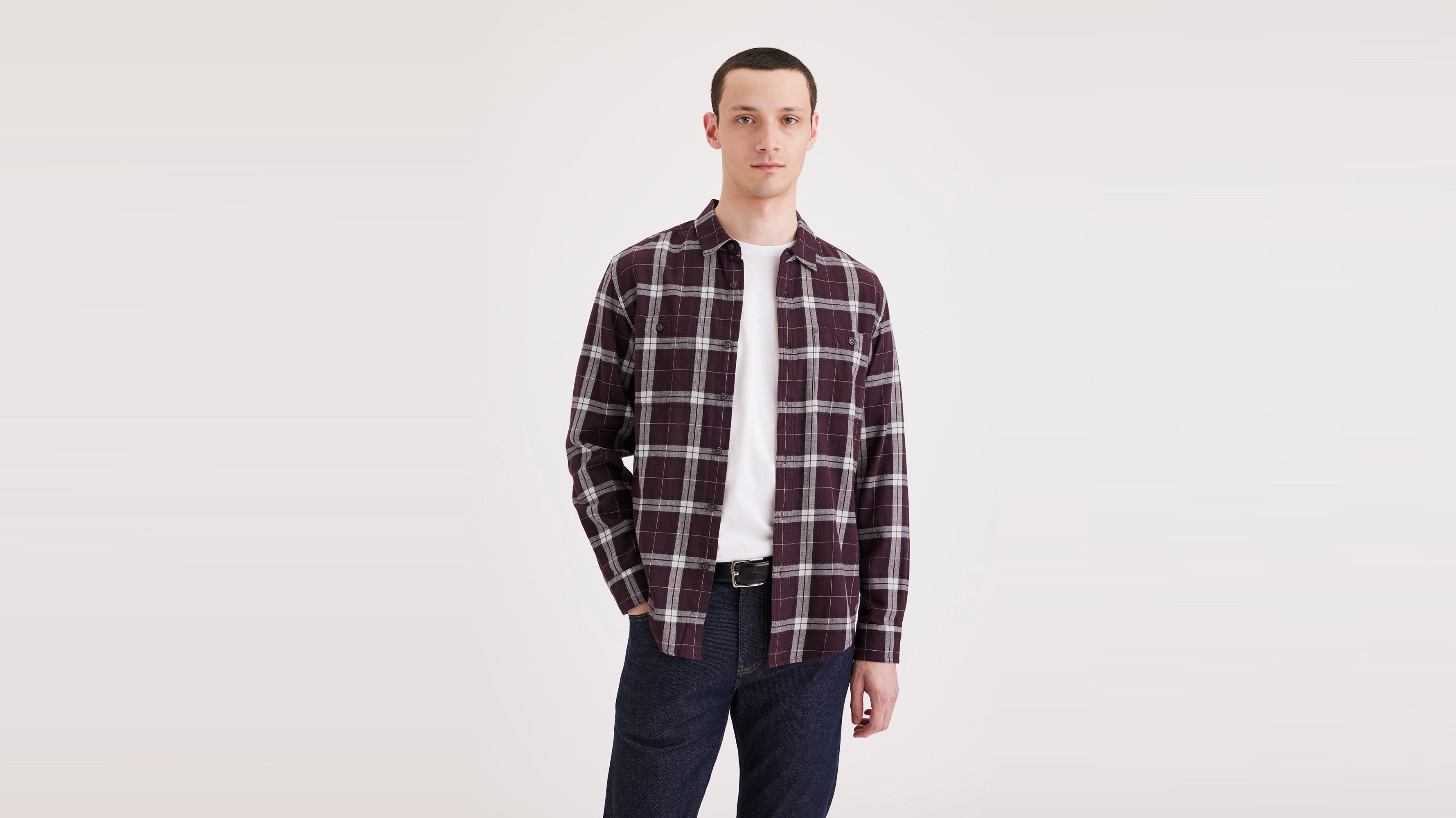 Durable Work Shirt for Men - Comfortable Regular Fit Cotton Shirt for Construction, Mechanics & Outdoor Work