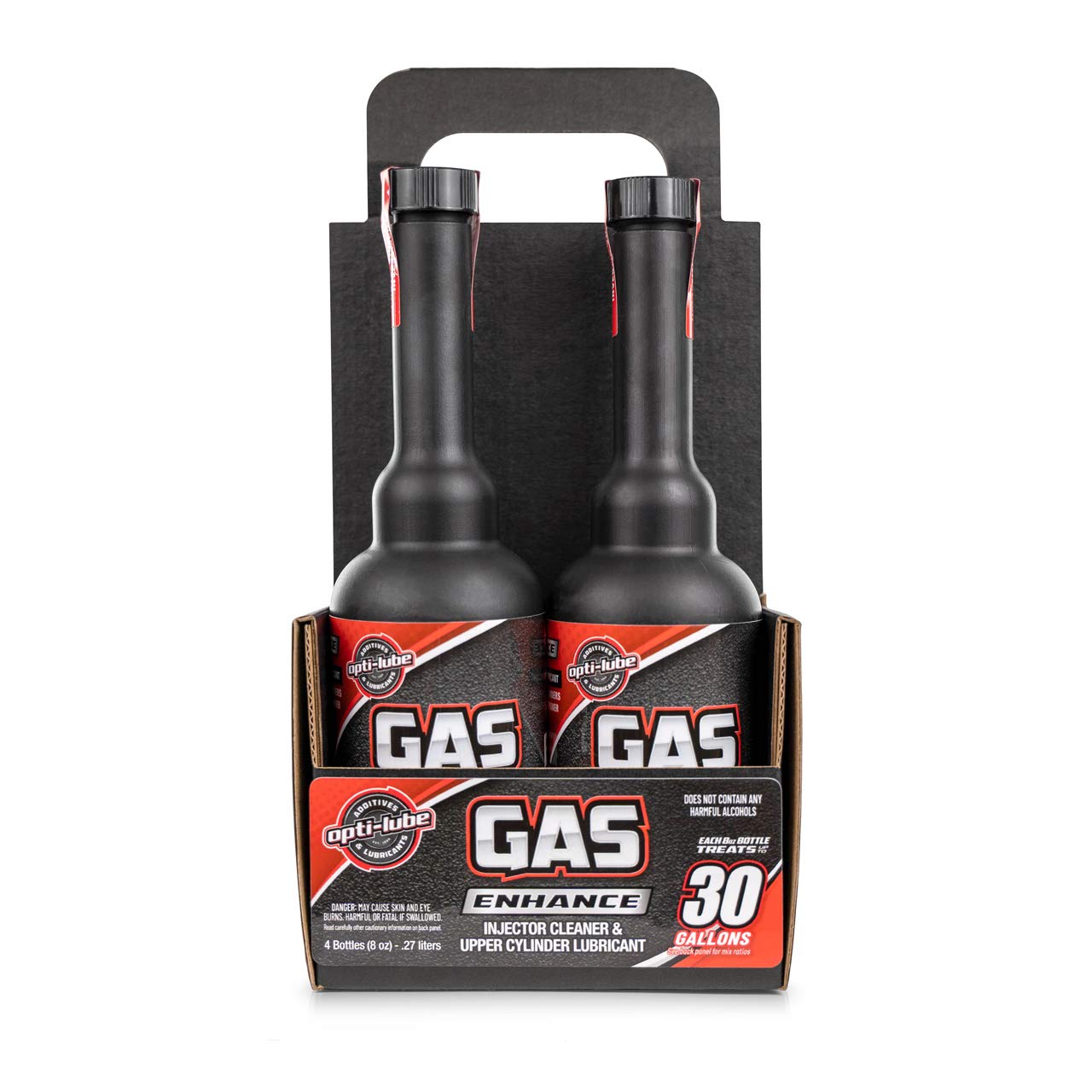 Opti-Lube Gas Enhance Fuel Additive - 8oz Bottles (4 Pack) | Improves Engine Performance & Fuel Efficiency | Ideal for Cars, Trucks & Motorcycles