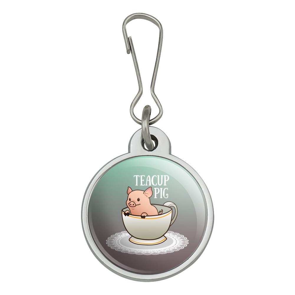 GRAPHICS & MORE Teacup Pig Jacket Handbag Purse Luggage Backpack Zipper Pull Charm - Cute Piggy Keychain for Bags, Backpacks, Suitcases & Travel Accessories