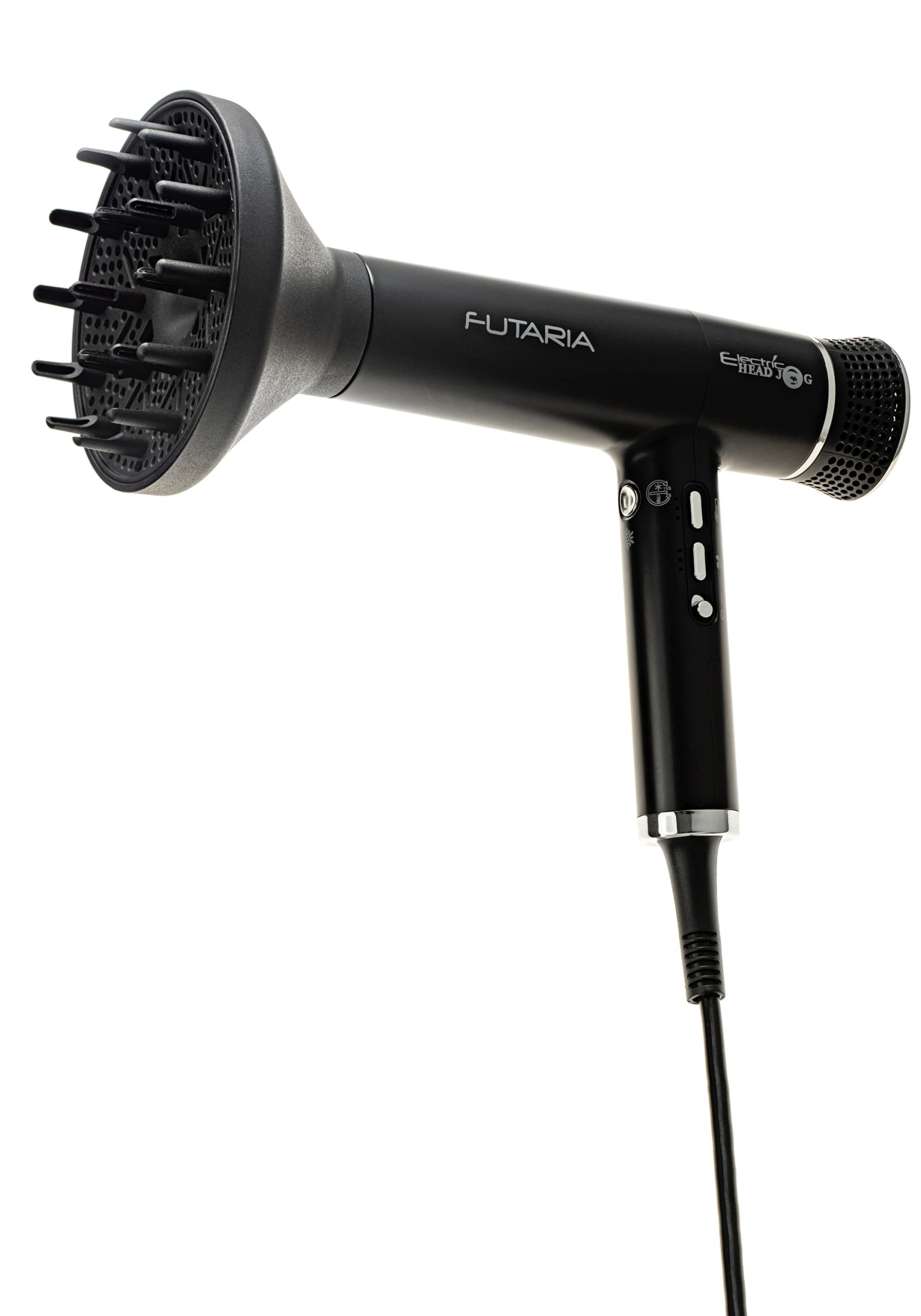 Professional Electric Hair Dryer - Lightweight Blow Dryer with 2 Nozzles & Diffuser, 3 Heat & 2 Speed Settings, Fast Drying with Cold Shot Function - Perfect for Home Use, Salon Styling & Travel (Black)
