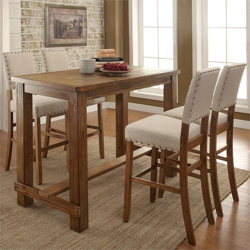Furniture of America Sinuata Fabric Upholstered Dining Chairs - Natural (Set of 2) | Comfortable Modern Kitchen & Dining Room Seating for Home, Restaurant & Office