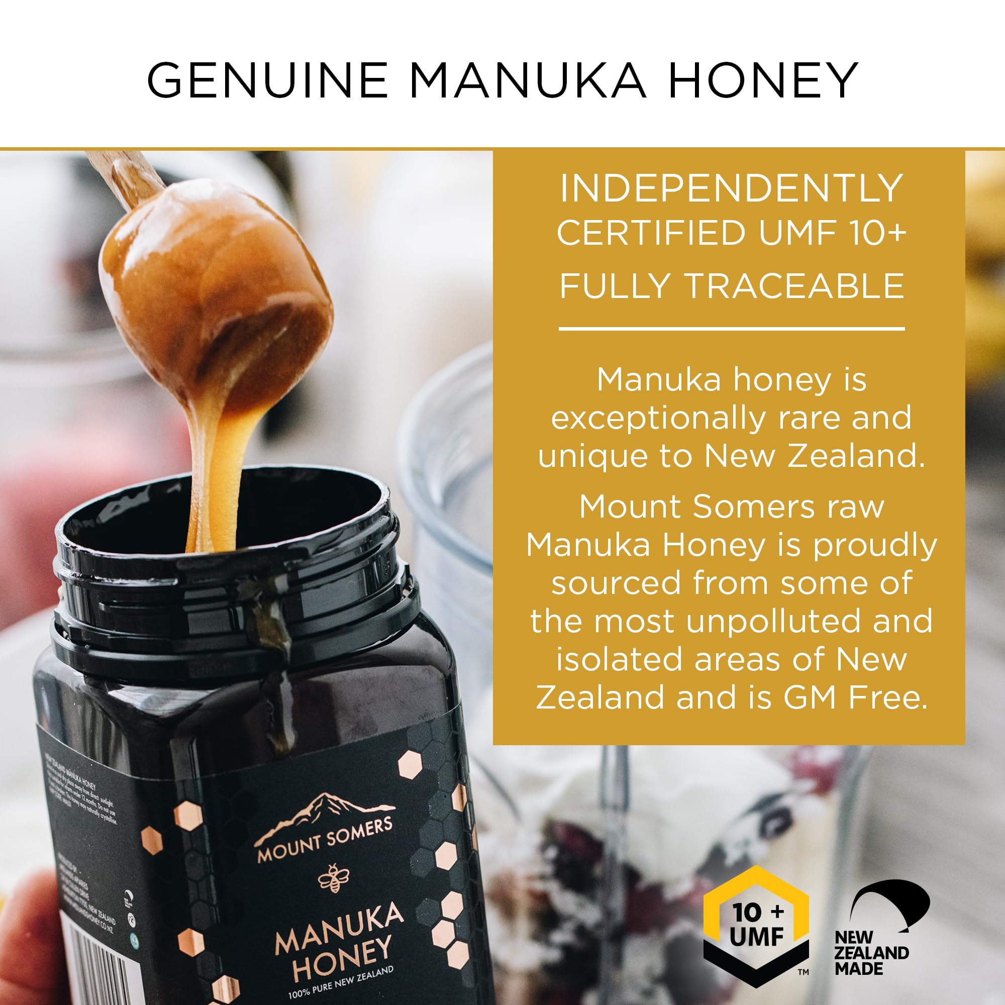 Premium New Zealand Manuka Honey MGO 263+ UMF 10+ Certified - 100% Pure Raw Non-GMO Superfood - 8.8oz Jar for Immune Support, Wound Healing & Daily Wellness