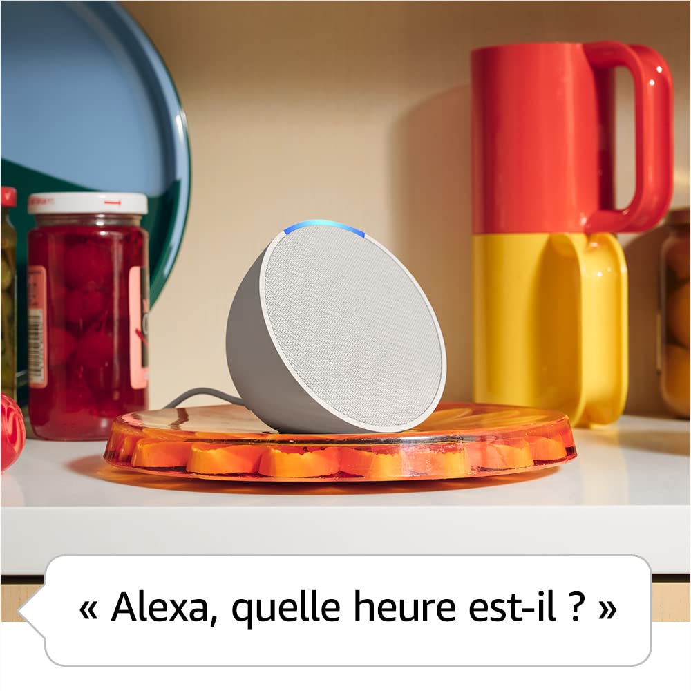 Echo Pop (New Generation) | Compact Bluetooth & Wi-Fi Smart Speaker with Rich Sound & Alexa | White | Perfect for Home, Office & Outdoor Use