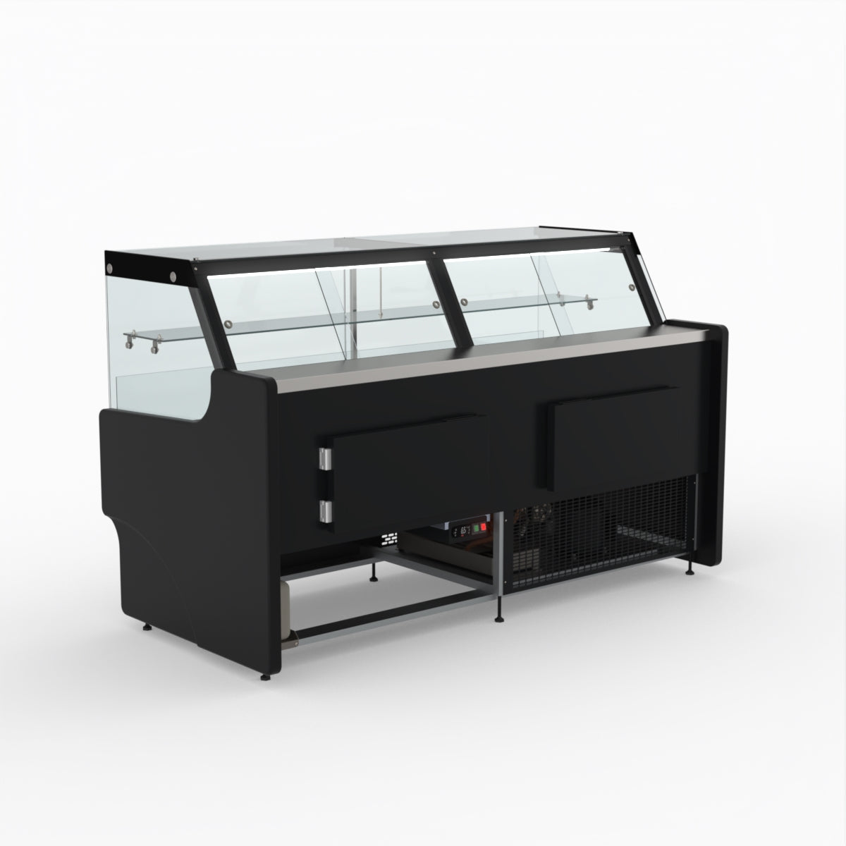 2 Meter AG Deli Showcase Glass Display Case - Perfect for Supermarkets, Delis & Bakeries to Showcase Fresh Food & Pastries