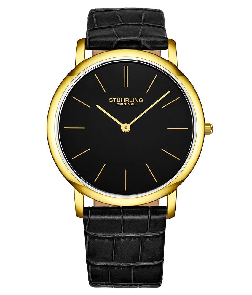Black Dial / Silver Case / Black Leather Strap Tang Buckle