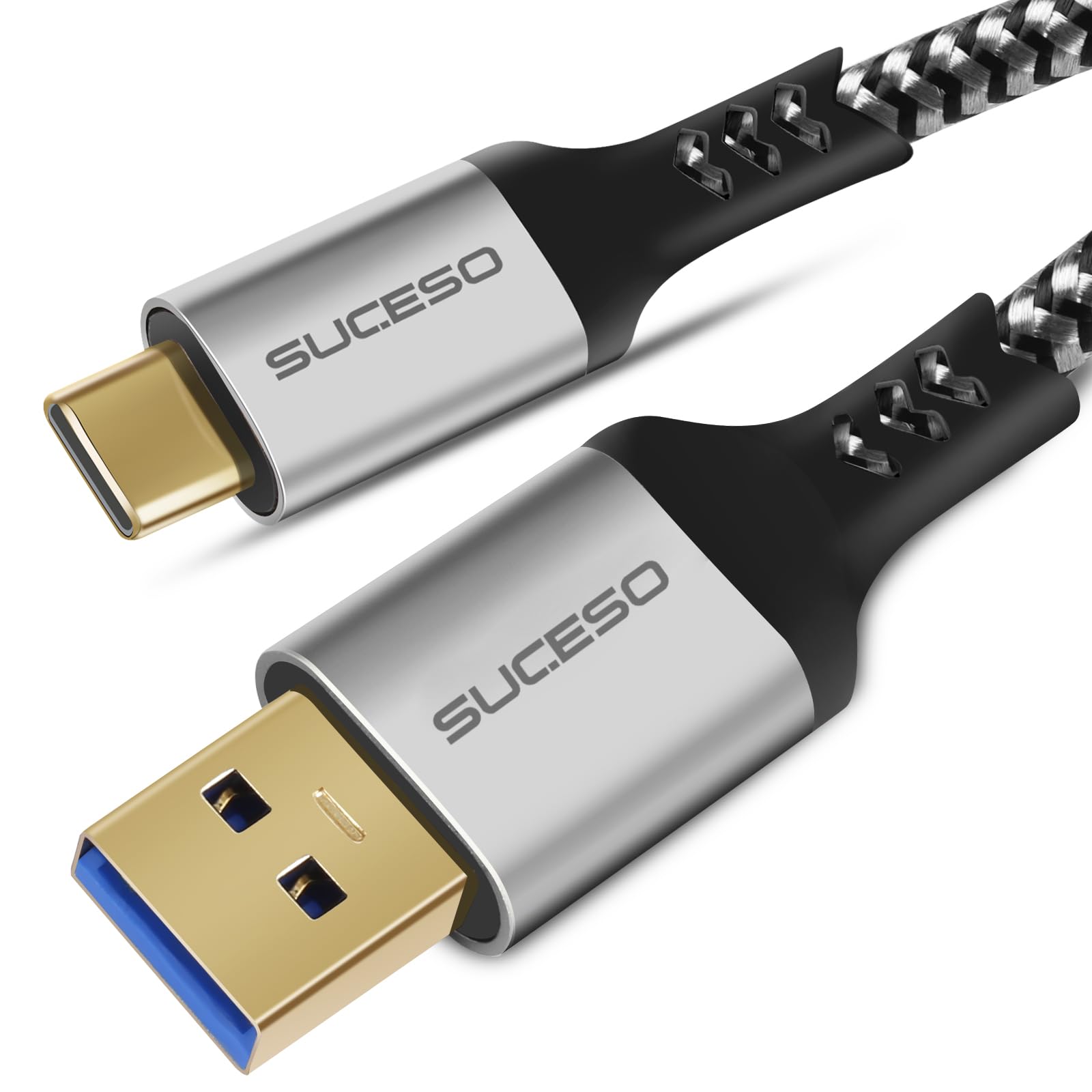 SUCESO USB-C to USB 3.1 Gen2 Cable 1.6FT - 10Gbps High Speed Data Transfer & 60W Fast Charging for Samsung Galaxy S23/S22, PS5, Huawei, LG V20, Google Pixel 7, External SSD, CarPlay, Android Auto - Perfect for Gaming, Work & Travel Charging