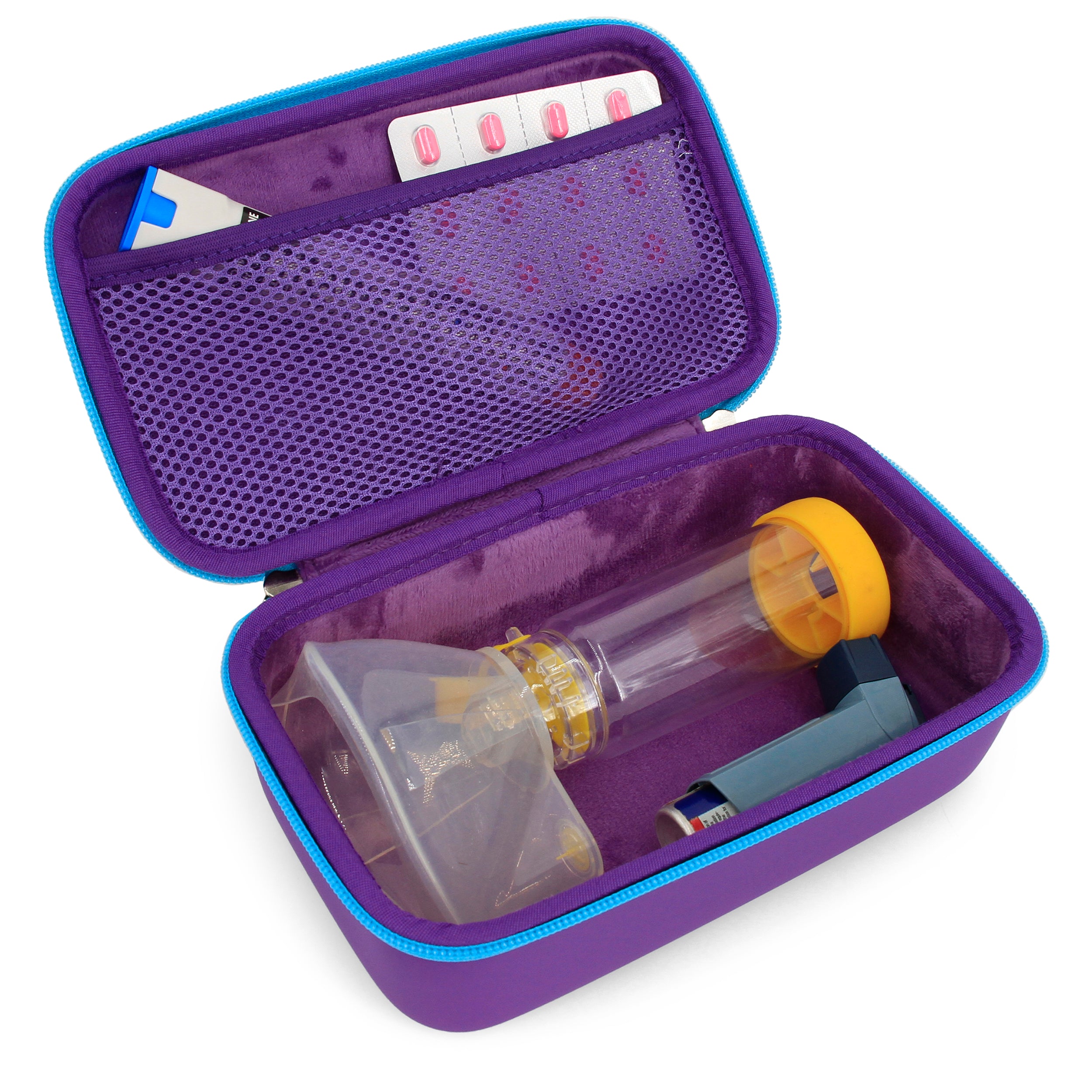 Portable Inhaler Spacer Travel Case - Protective Storage for Asthma Inhaler with Mask & Accessories | Perfect for Travel, Home & Emergency Use