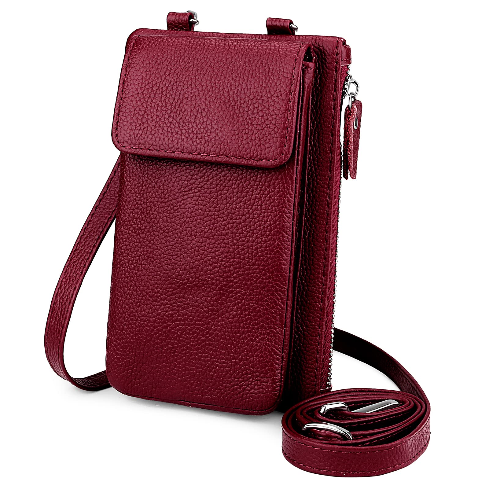 YALUXE Women's Leather Crossbody Bag - Lightweight Medium Shoulder Purse with Zipper Pockets & Adjustable Strap | Perfect for Work, Travel & Everyday Use