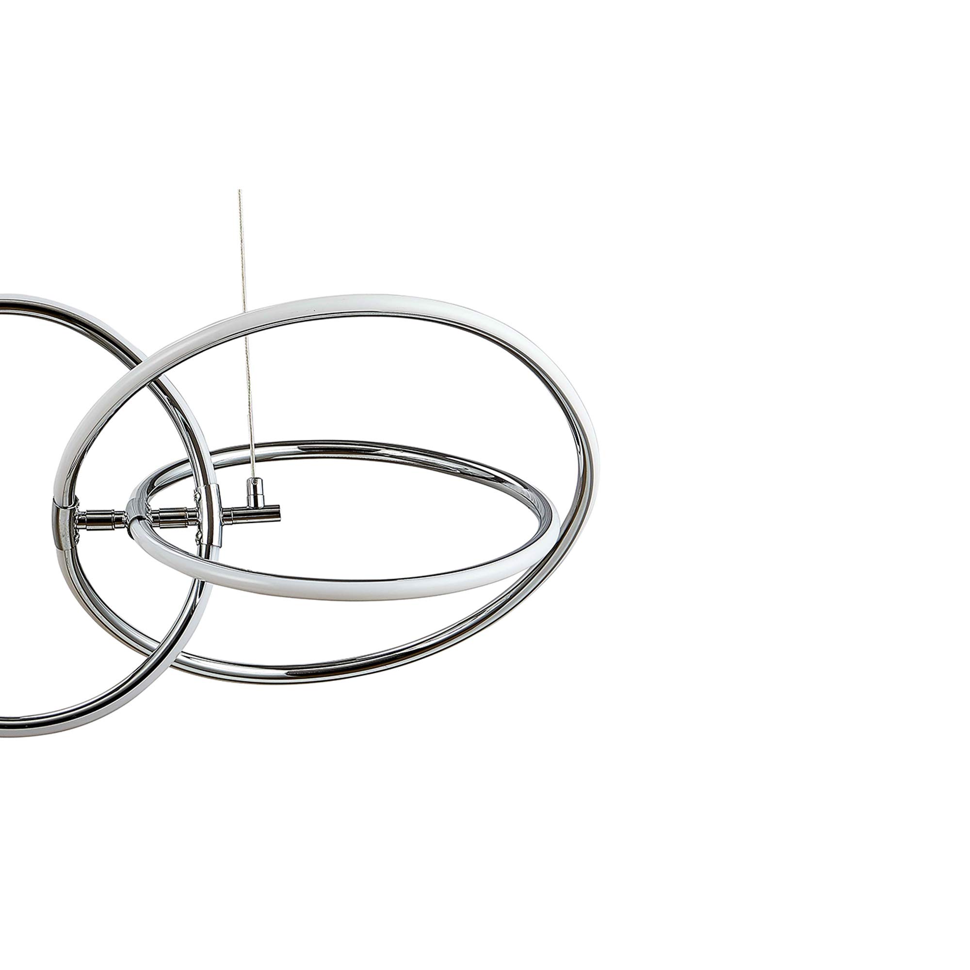 5-Light LED Ring Pendant Light in Polished Chrome - Modern Ceiling Fixture for Kitchen Island, Dining Room & Bedroom Lighting | AA Warehousing