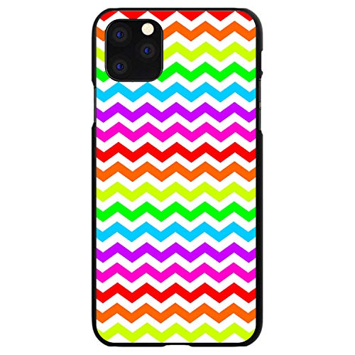 Rainbow White Chevron Stripes Wave On Black Case