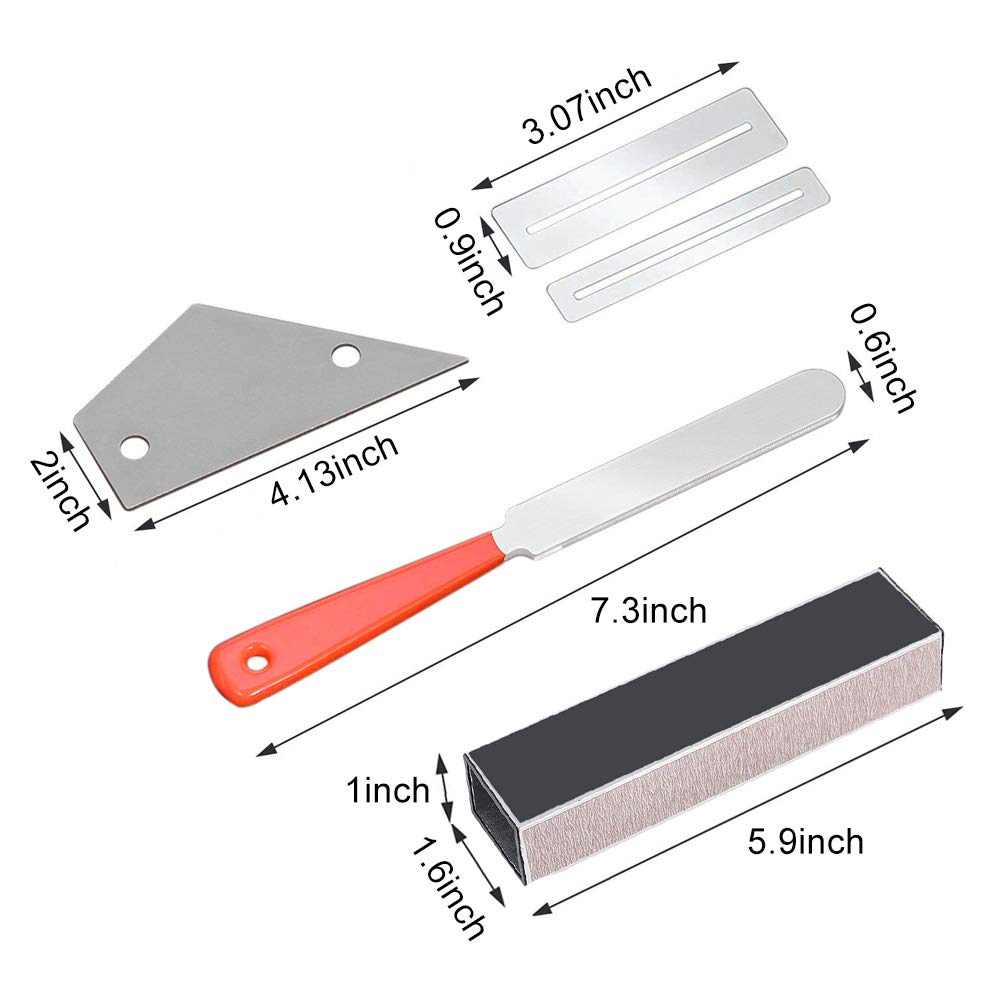 6Pcs Professional Guitar Repair Tool Kit with Storage Bag - Includes Fret Leveling Beam, Fret File, Fret Rocker & 2 Fingerboard Guards for Guitar & Bass Maintenance | Perfect for Luthiers, Musicians & DIY Guitar Repair at Home or Studio