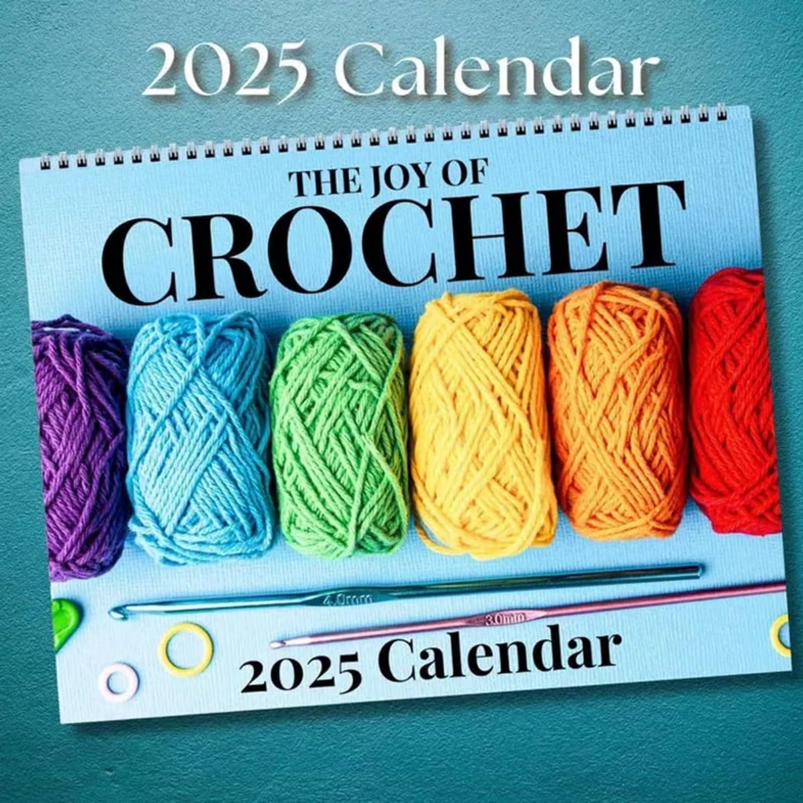 2025 Knitting Calendar - 12 Inspirational Knitting Images & Quotes, 8.5x11 Inch Yarn Monthly Hanging Planner for Craft Enthusiasts, Perfect Wall Decor for Home, Office or Knitting Studio | Creative Gift for Women Who Love Knitting