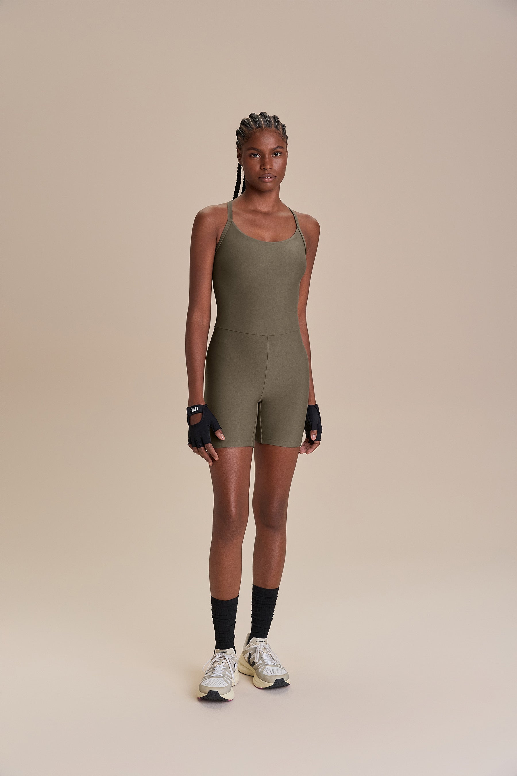 Women's Racerback Shorts Romper - Comfortable Stretchy Jumpsuit for Summer, Gym, Yoga & Casual Wear