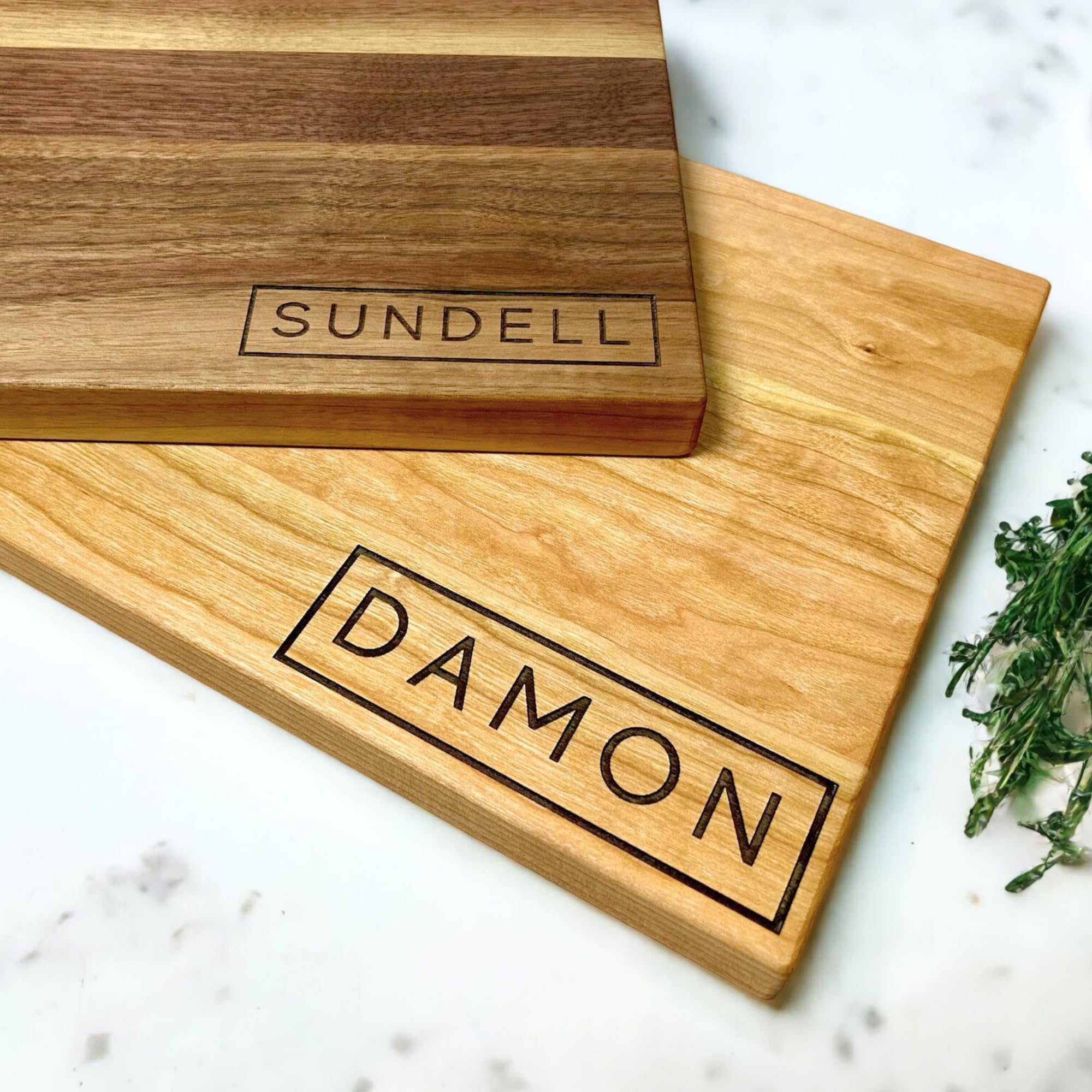 Personalized Engraved Wood Cutting Board - 9 Unique Designs & 4 Premium Wood Types - Handcrafted in USA - Custom Wedding, Anniversary, Housewarming Gift for Couples, Parents & New Homeowners (Perfect for Kitchen Decor & Special Occasions) - Design #3