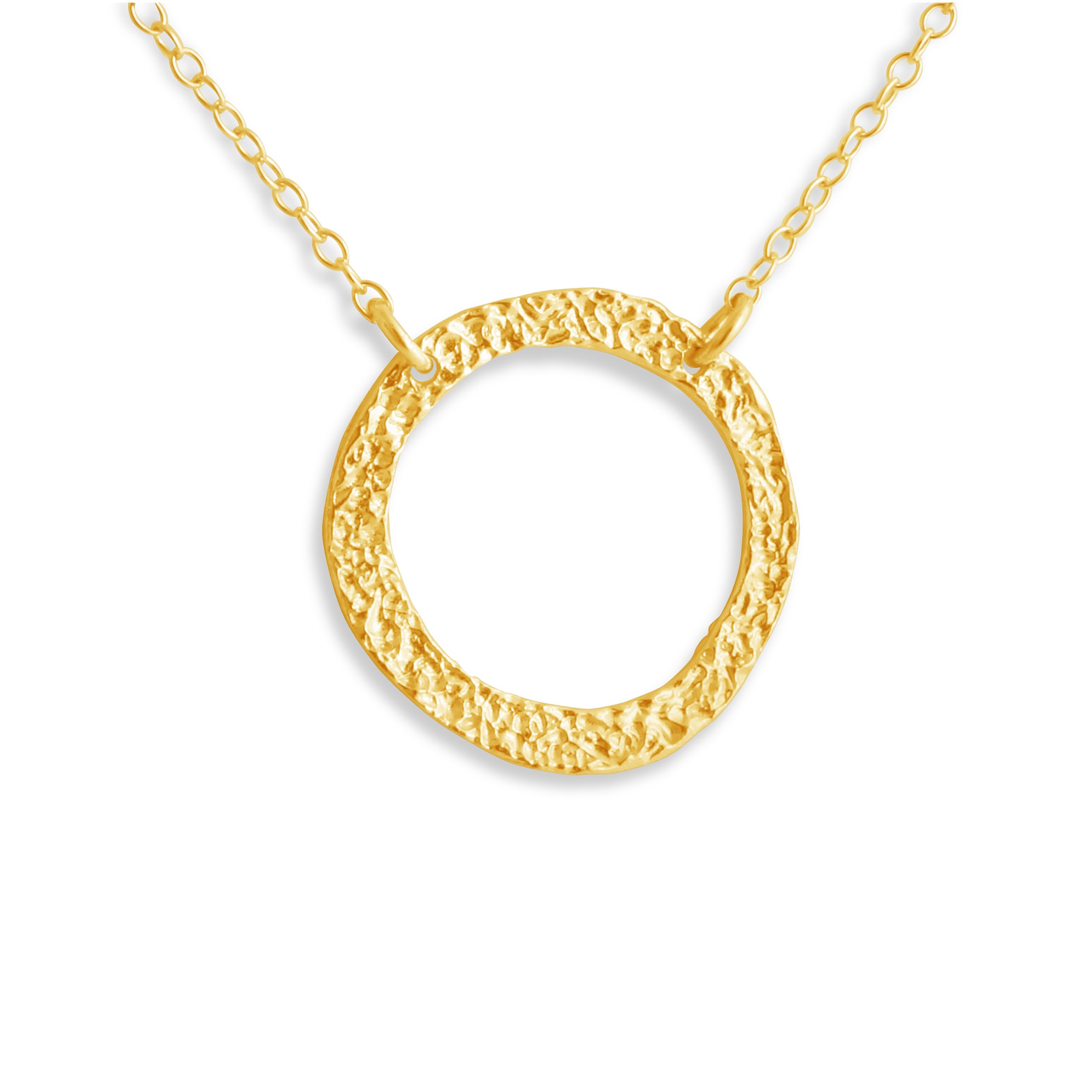 Gold Plated Silver Necklace with Textured Karma Ring & Double-Sided Charm Pendant - Spiritual Jewelry Gift for Women | Perfect for Meditation, Yoga & Everyday Wear