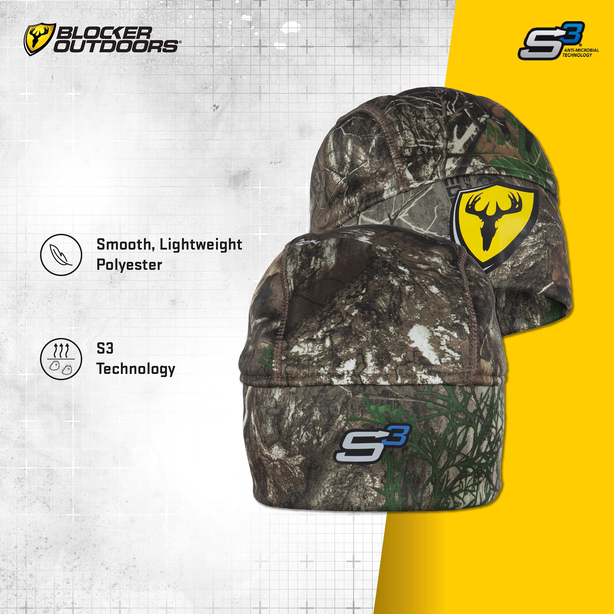 SCENTBLOCKER Shield Series S3 Midweight Camo Skull Cap - Odor Control Hunting Beanie for Men - Perfect for Deer Hunting & Cold Weather Outdoor Activities