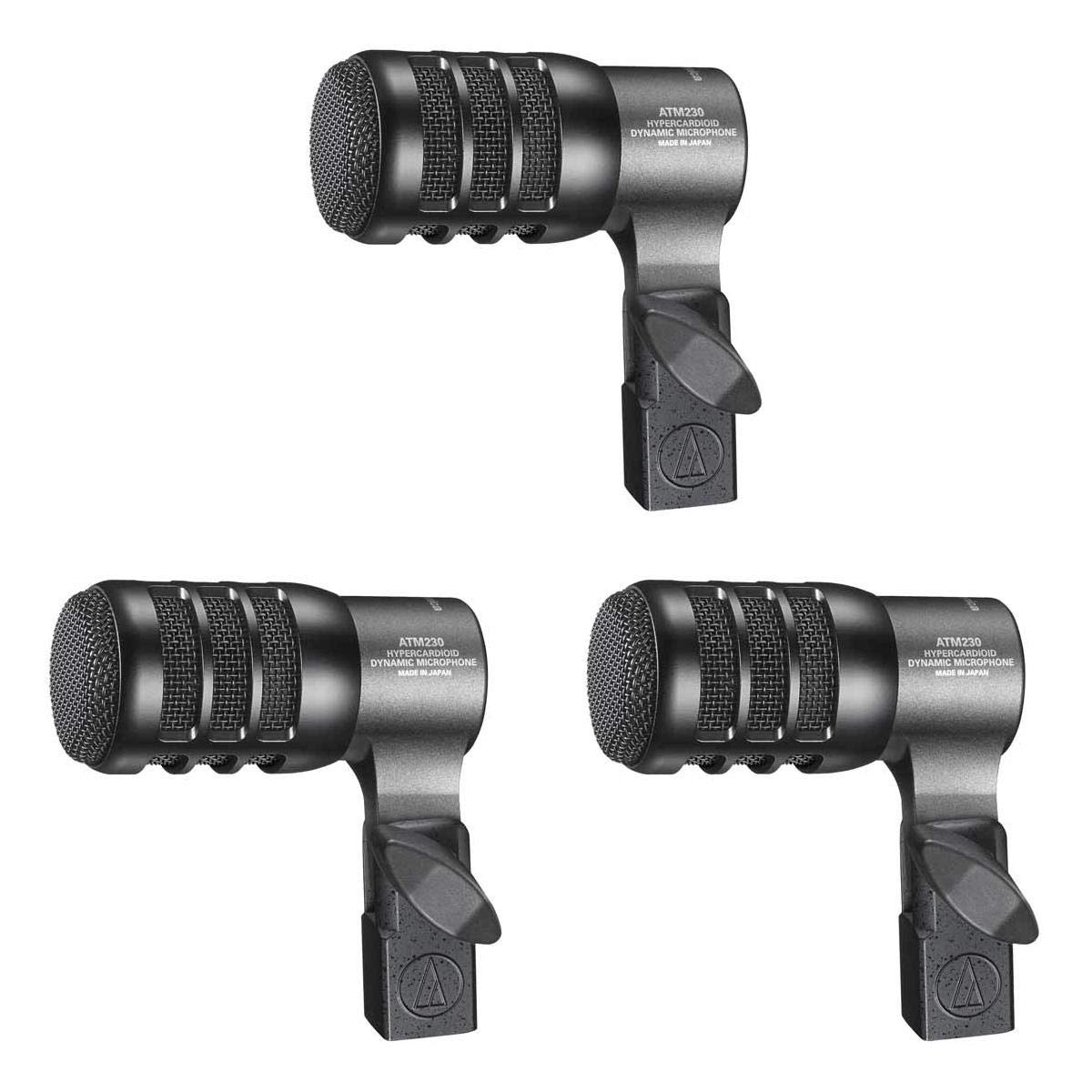Audio Technica ATM230PK Dynamic Instrument Microphones - 3 Pack for Live Performances, Studio Recording & Podcasting