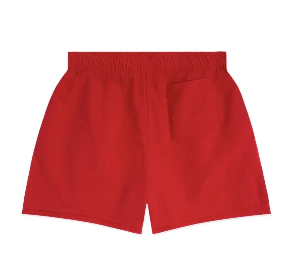 SP5DER Red OG Web Double Layer Shorts for Men - Comfortable Athletic Shorts with Breathable Fabric - Perfect for Gym, Running, and Casual Wear
