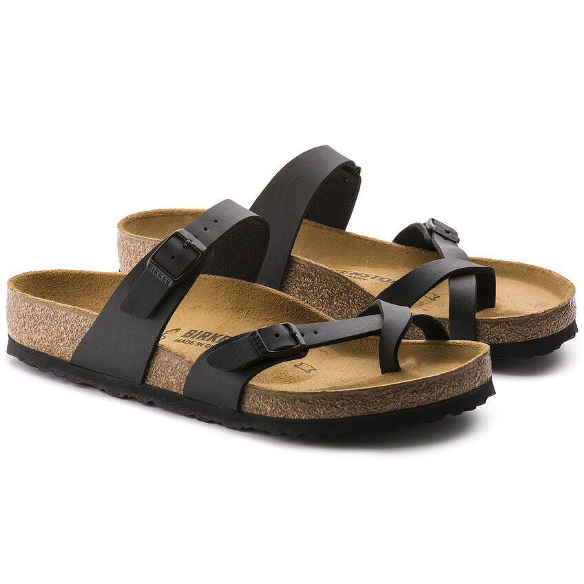 Birkenstock Women's Mayari Birko-Flor Sandals - Classic Footbed, Black | Comfortable & Stylish for Casual Wear, Beach, and Everyday Use