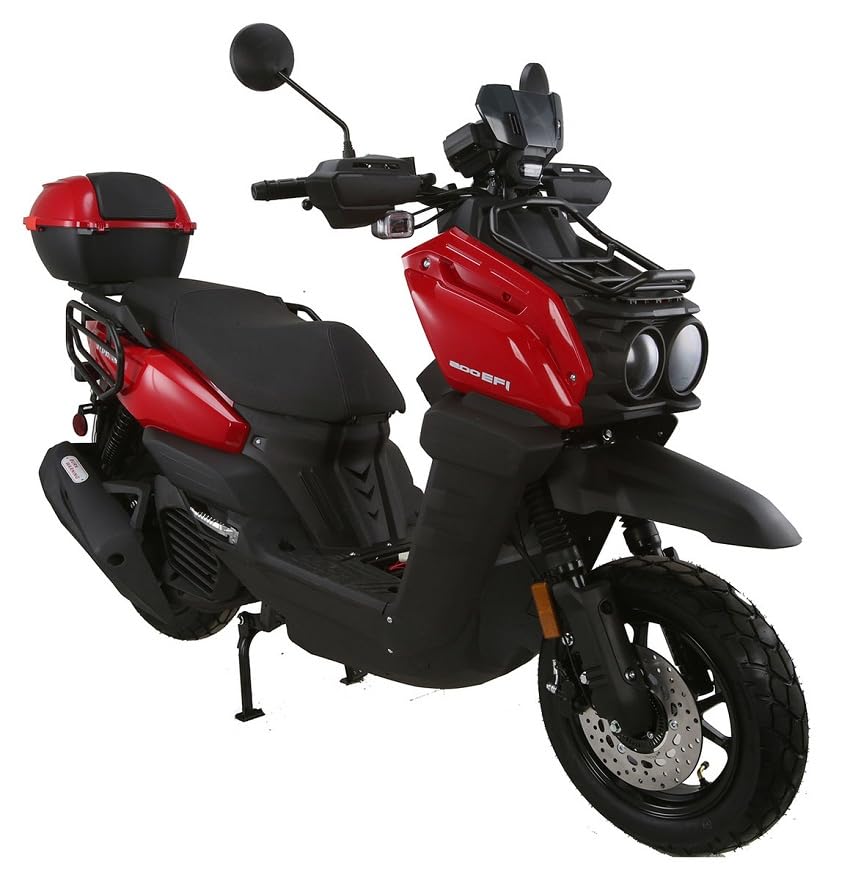 Vitacci TANK 200 EFI Scooter - 200cc Fully Automatic Motorcycle with Matching Rear Trunk (Red) | Perfect for Urban Commuting, Campus Travel & Delivery Services