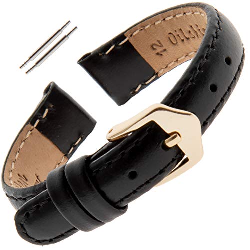 Black, Gold-Tone Buckle