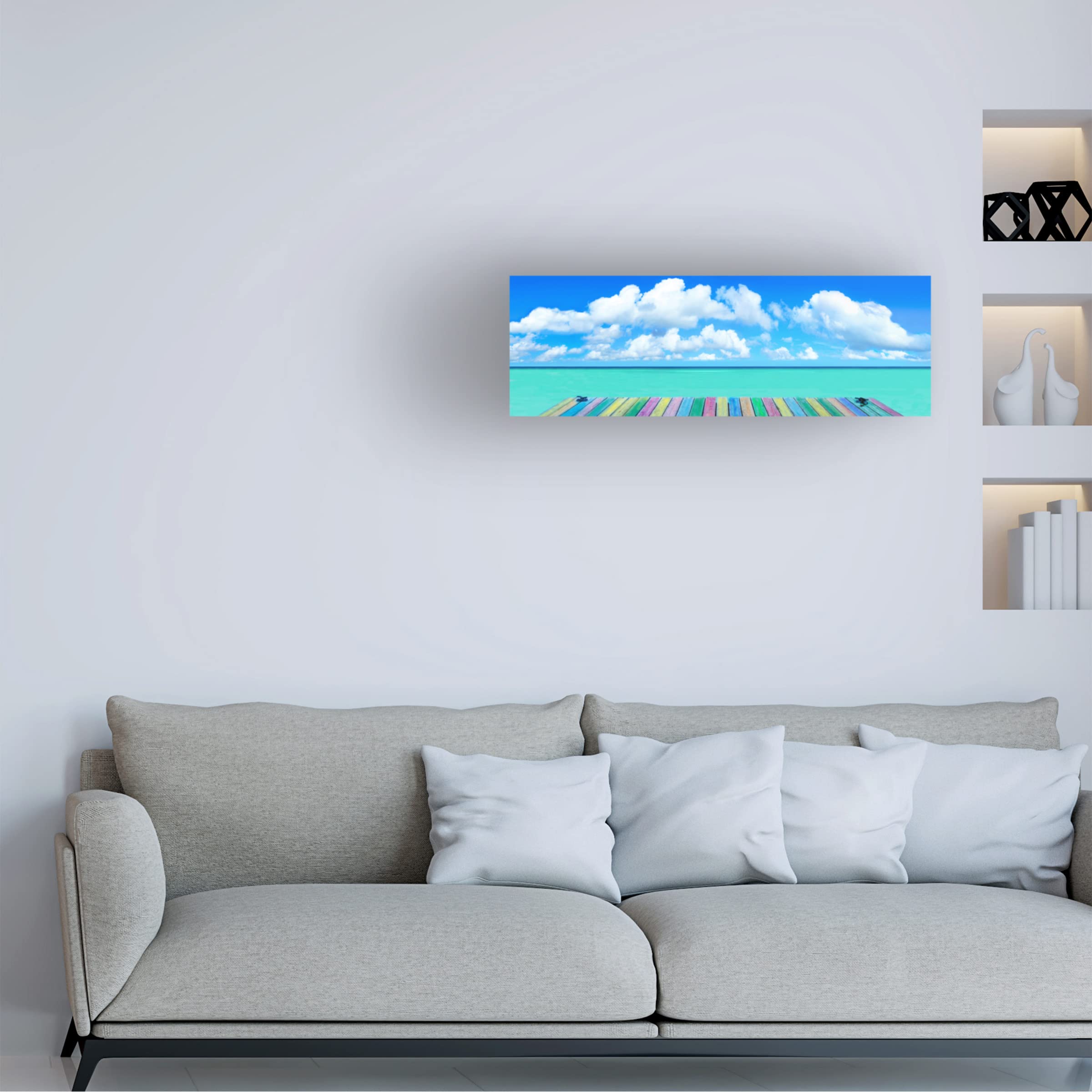 Jack Reed 'Rainbow Deck' Canvas Art Print - 16x47 Inches Modern Wall Decor for Living Room, Bedroom & Office | Trademark Fine Art Collection