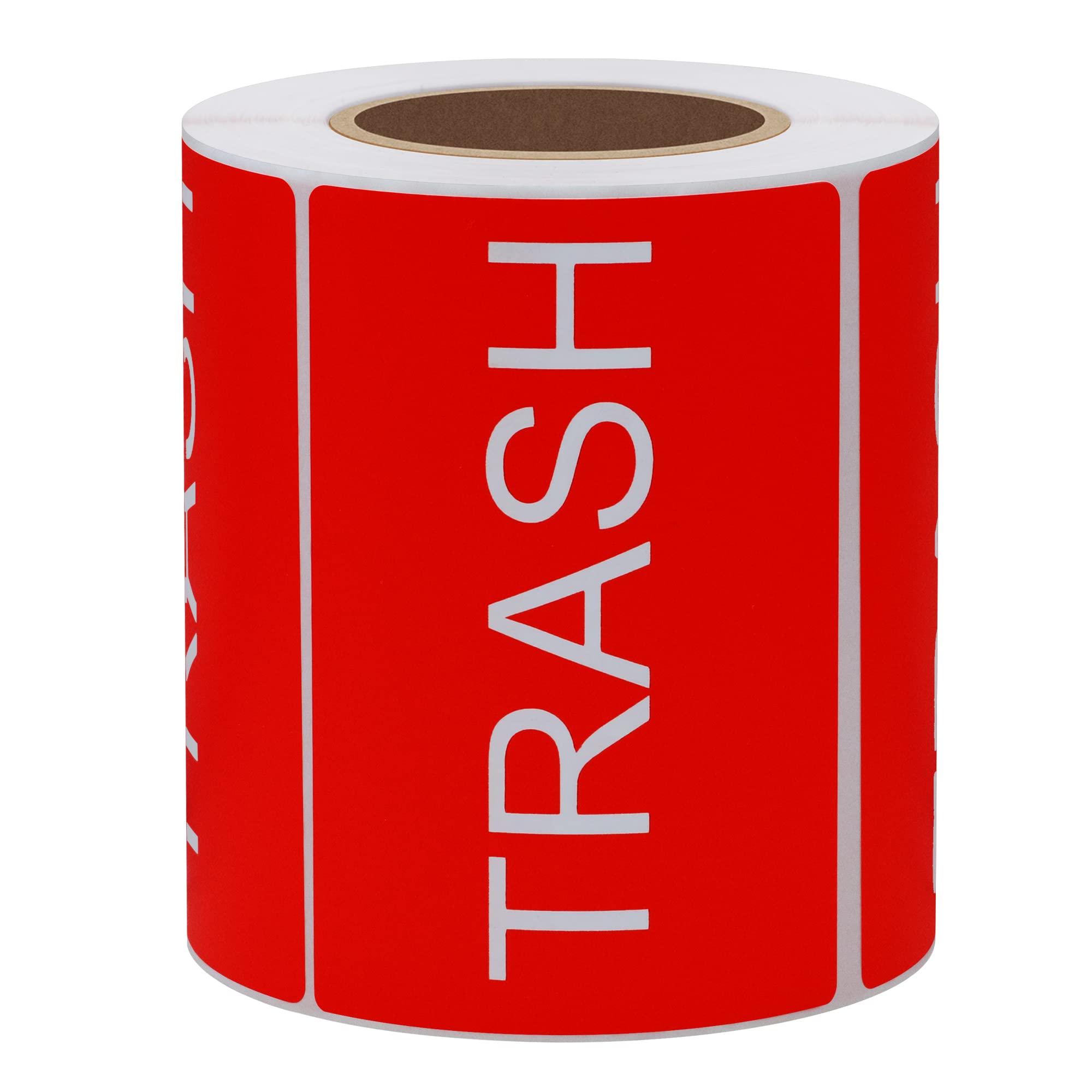 2×3 Inch Disposal & Trash Can Stickers - 300 Adhesive Labels Per Roll, Large Red Background with White Text | Perfect for Waste Bins, Recycling Containers & Office Organization