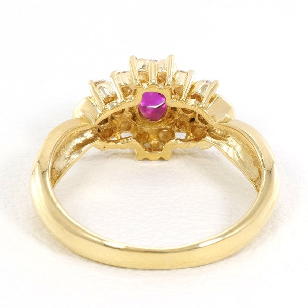 18K Yellow Gold Ruby and Diamond Ring for Women - Elegant Wedding, Engagement, Anniversary Gift - Perfect for Special Occasions