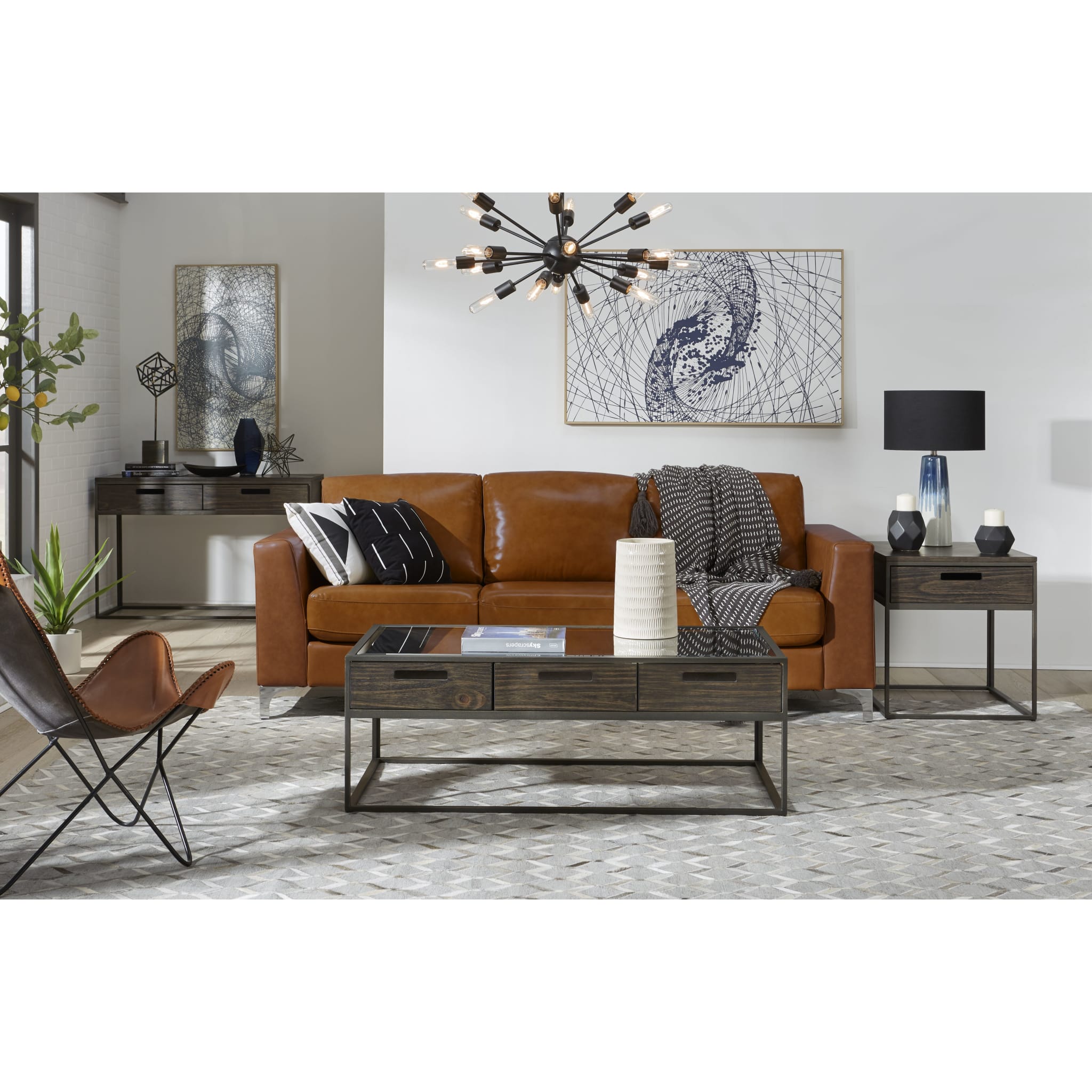 Bradley Three Drawer Coffee Table in Double Fudge - Modern End Table with Storage for Living Room, Bedroom & Office - Perfect for Small Spaces & Home Organization