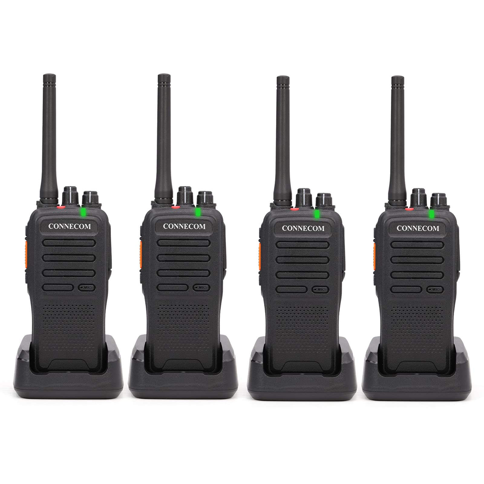 CONNECOM GD100 4-Pack Rechargeable 4W High Power Walkie Talkies - Digital & Analog Two Way Radios for Business, Construction, Warehouse, Industrial & Marine Use - Long Range Communication for Teams, Security & Emergency Scenarios