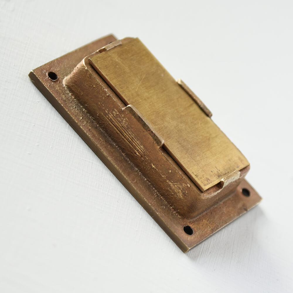 Antique Brass Rectangular Flush Door Handle - Vintage Style Cabinet Pulls for Kitchen, Bathroom & Furniture - Heavy Duty Hardware for Home Renovation & Interior Design
