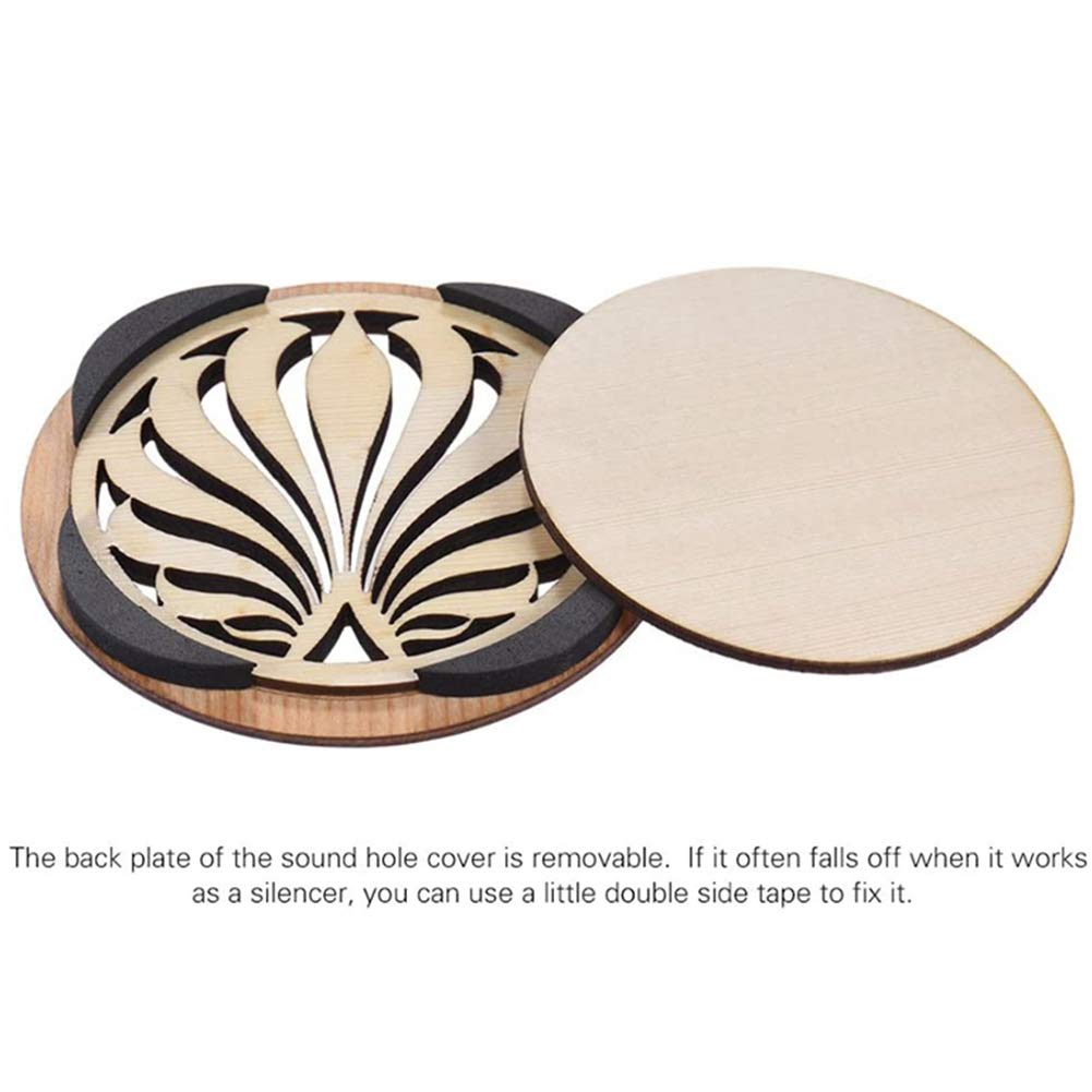 TwoS Guitar Sound Hole Covers - Anti-Feedback & Mute Device for Acoustic Guitars | Wooden Guitar Accessories for Live Performance & Recording