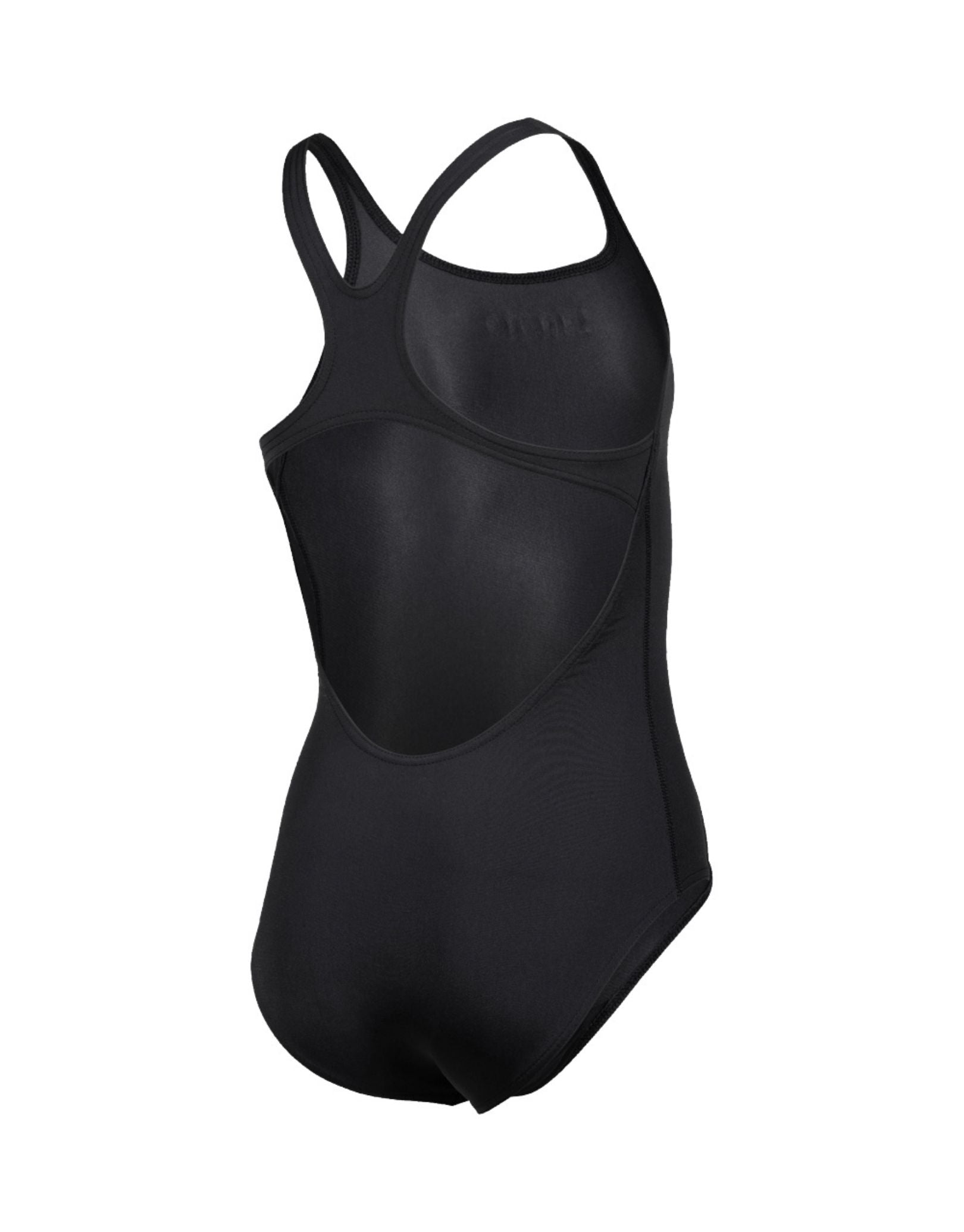 Girls Team Swim Pro Solid One-Piece Swimsuit - Black & White - Perfect for Swim Team Practice, Competitions & Summer Pool Fun