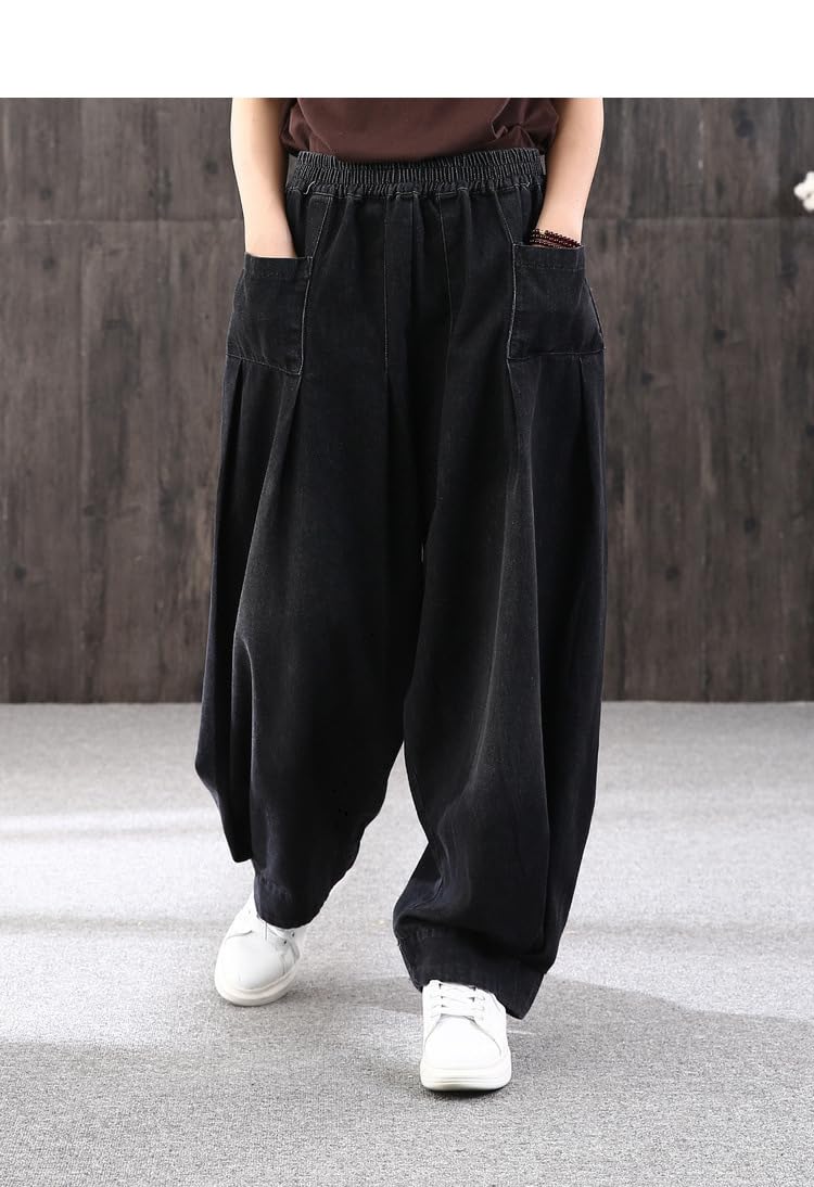 **Women's High Waist Wide Leg Jeans - Stretchy Denim Trousers with Pockets | Baggy Loose Fit Casual Pants for Everyday Wear, Work & Weekend Outfits**
