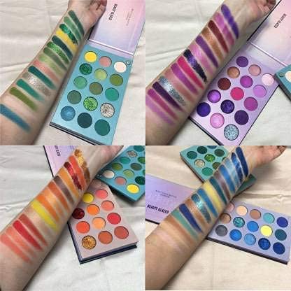 First Beauty 60 Color High Pigmented Eyeshadow Palette - Long Lasting Makeup Set with 6Pcs Beauty Blender (7 Items) | Perfect for Professional Makeup, Party Looks & Everyday Glam