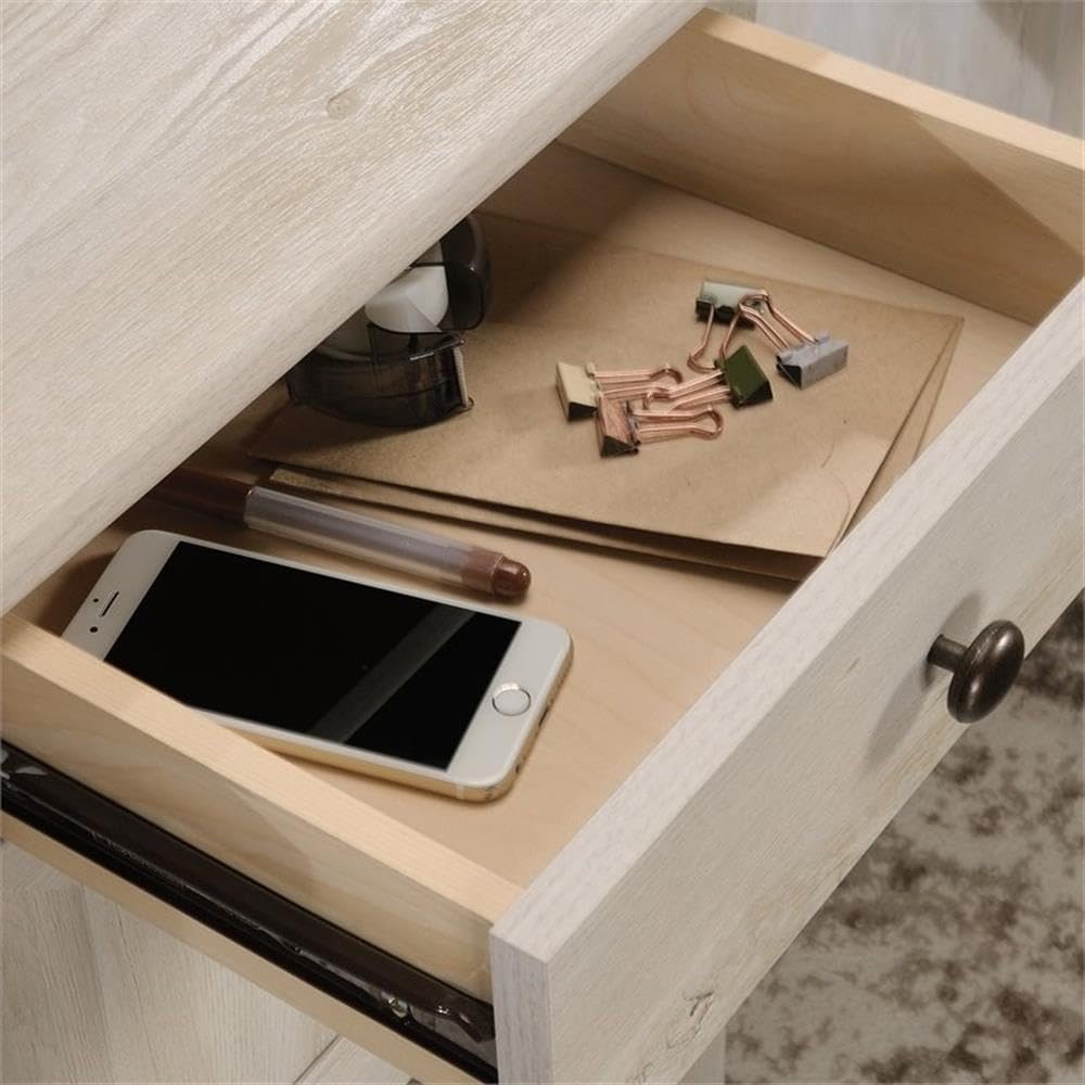 UrbanPro Engineered Wood L-Shaped Desk in Chalked Chestnut - Modern Home Office Furniture for Small Spaces, Study & Workstation Setup
