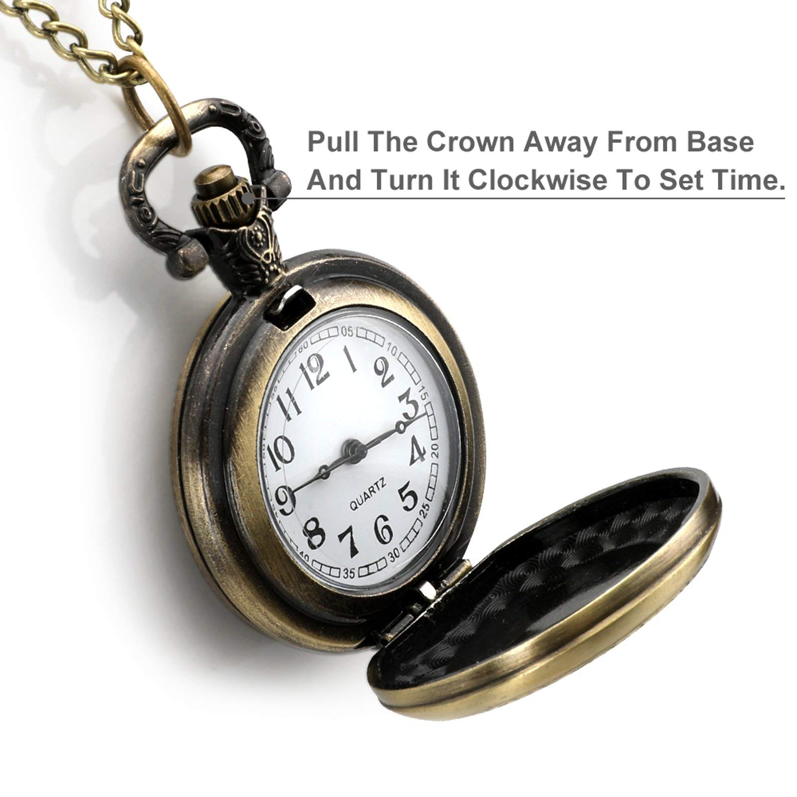 Vintage Cthulhu Pocket Watch with Chain - Arabic Numerals Alloy Steampunk Watch - Perfect Gift for Collectors & Cosplay Lovers (Halloween, Gothic Events, Steampunk Fashion)