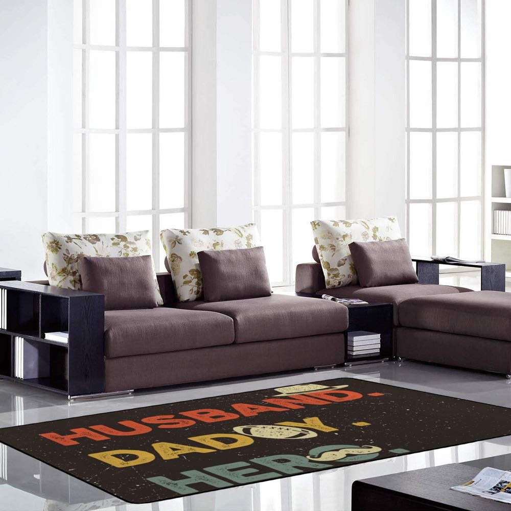 Washable Large Area Rug for Living Room & Bedroom - Soft Coral Thick Modern Design Carpet | Perfect for Home Decor, Family Gatherings & Cozy Spaces