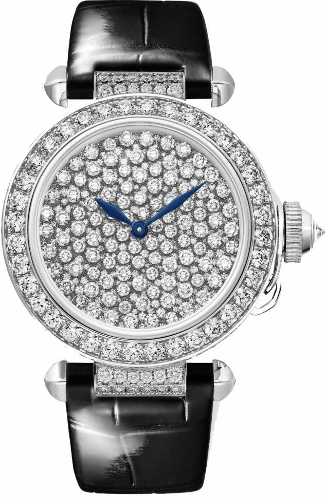 Cartier Pasha De Cartier 18K White Gold Diamond Women's Watch - Luxury Rhodium-Plated Ladies Timepiece for Formal Events & Special Occasions