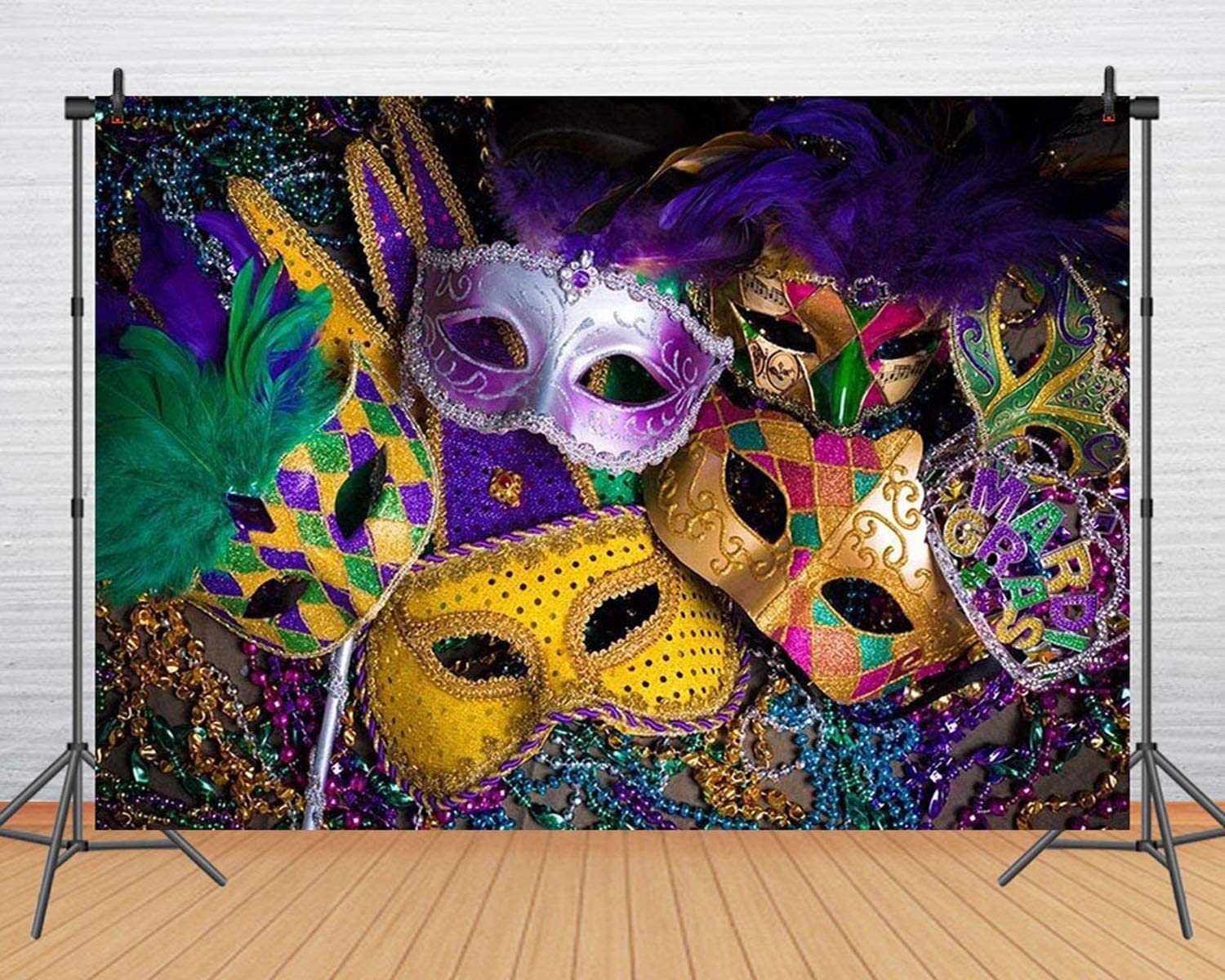 10x8ft Mardi Gras Backdrop for Photo Booth - Party & Wedding Decor